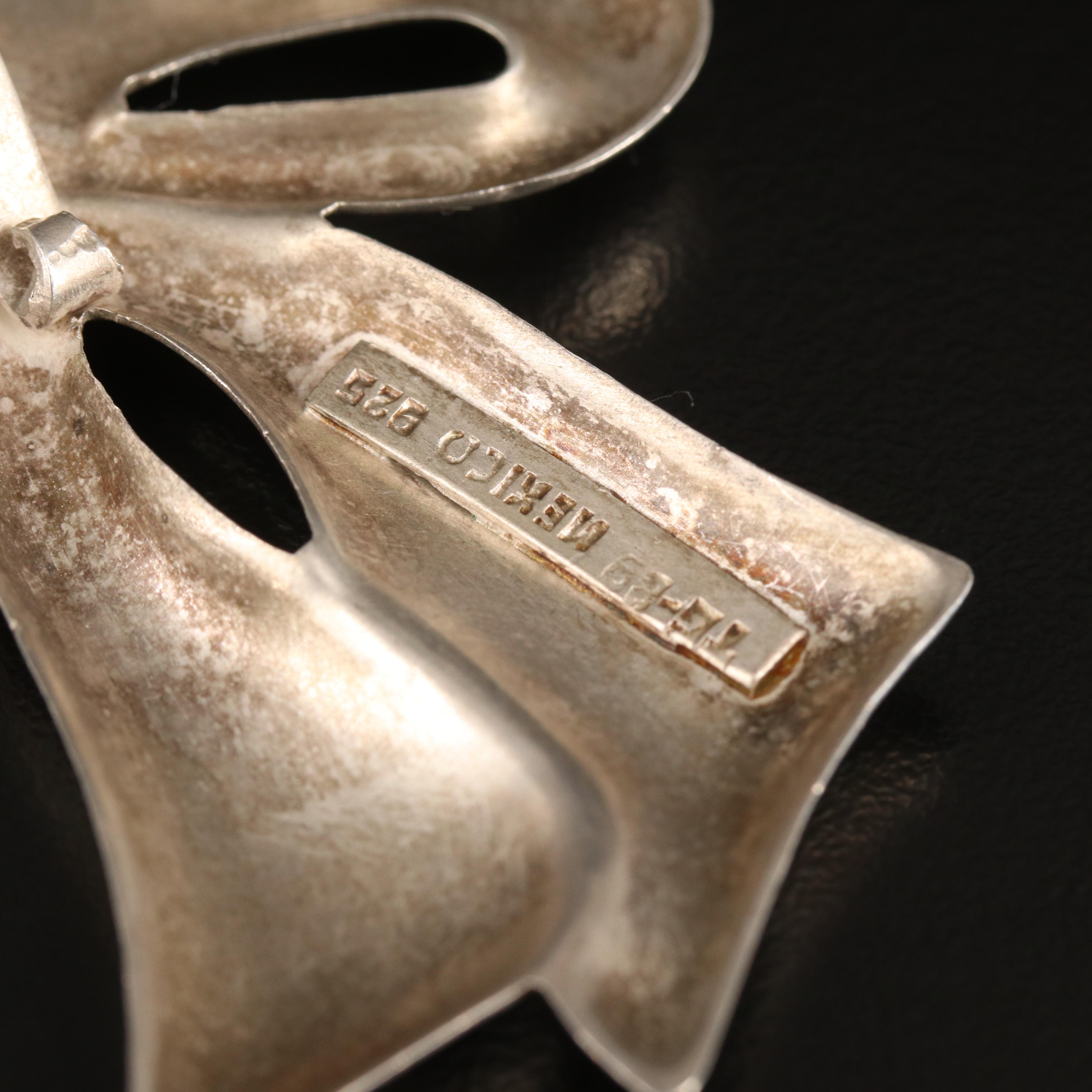 Mexican Sterling Bow Converter Brooch