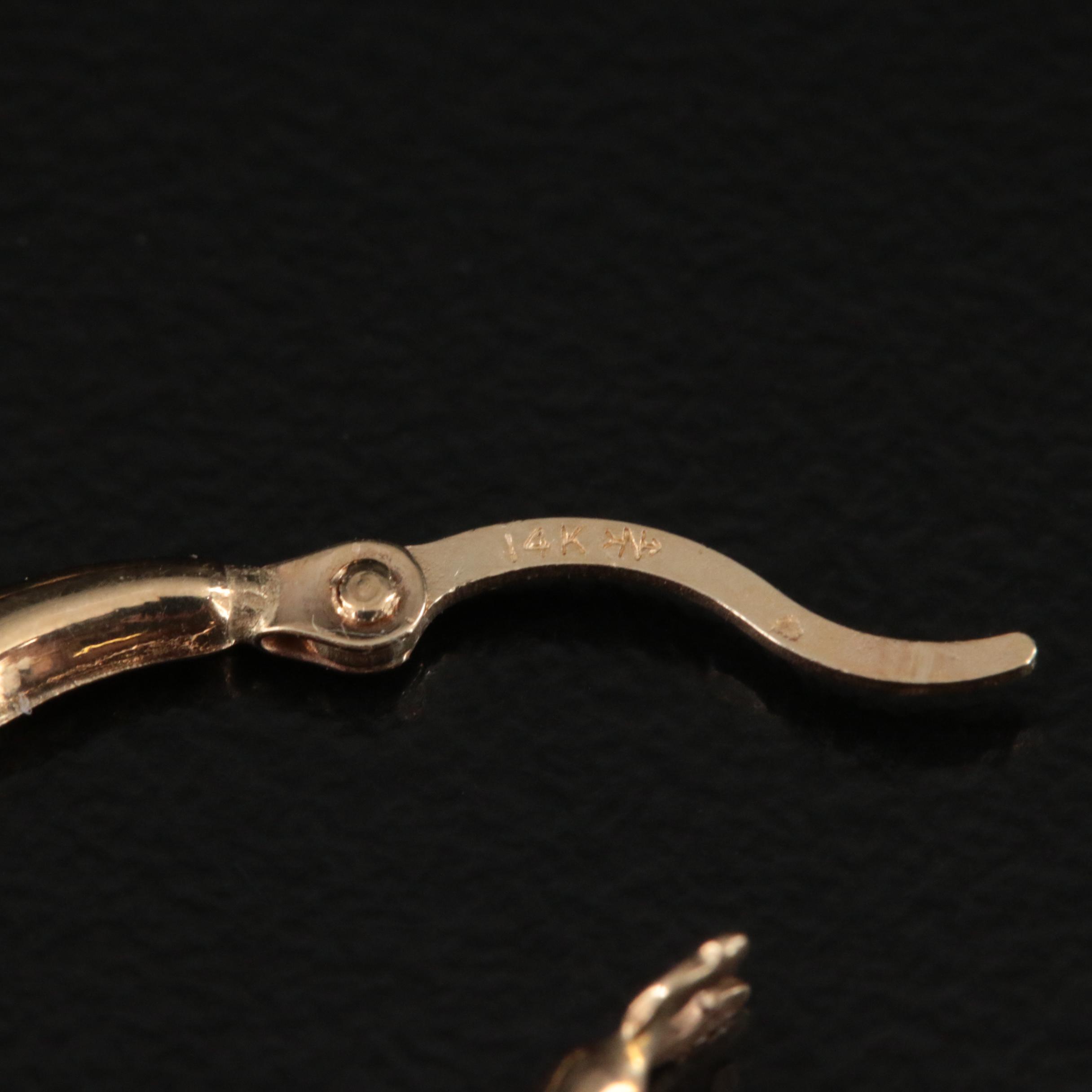 10K Twist and 14K Tri-Color Heart Hoop Earrings