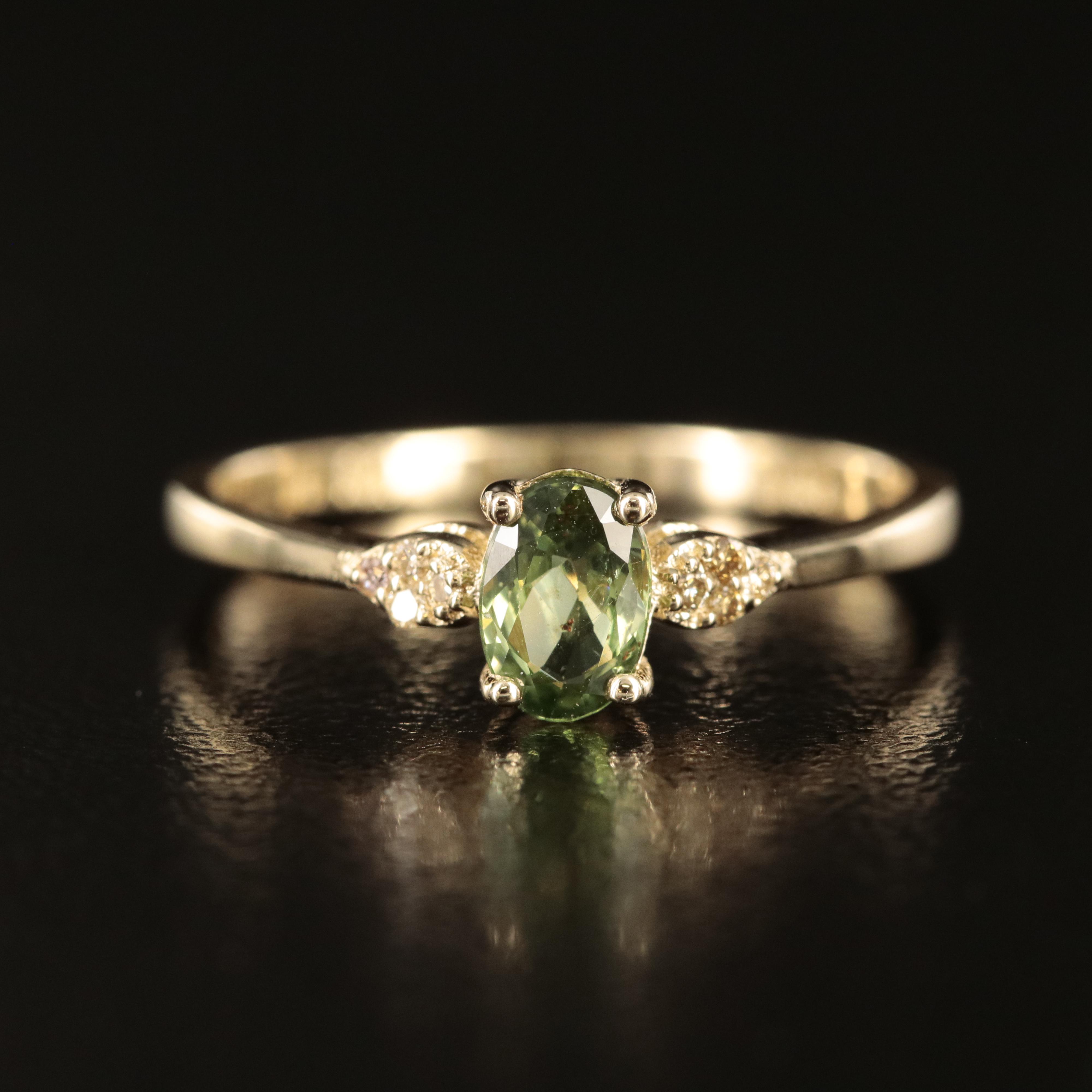 14K Alexandrite and Diamond Ring