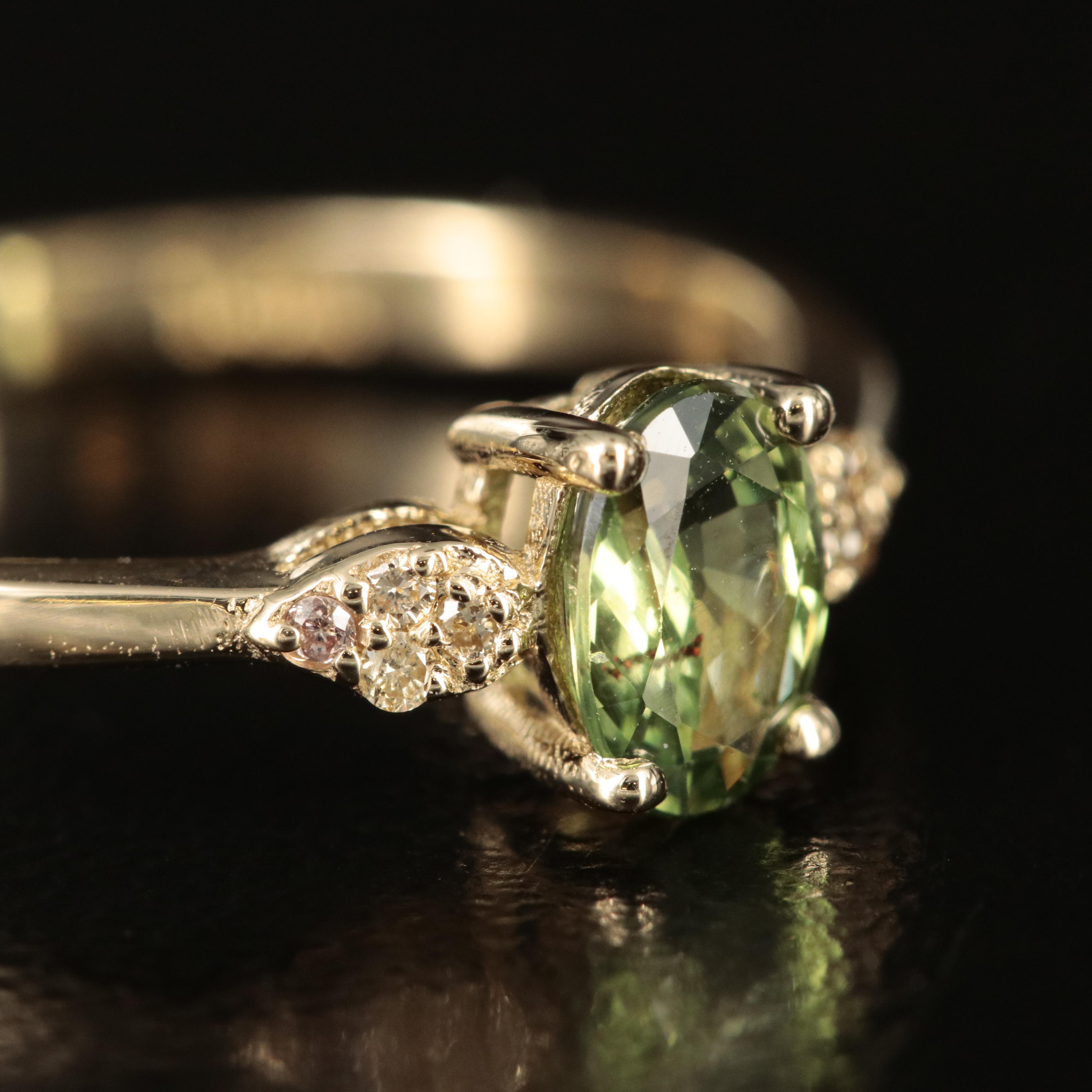 14K Alexandrite and Diamond Ring