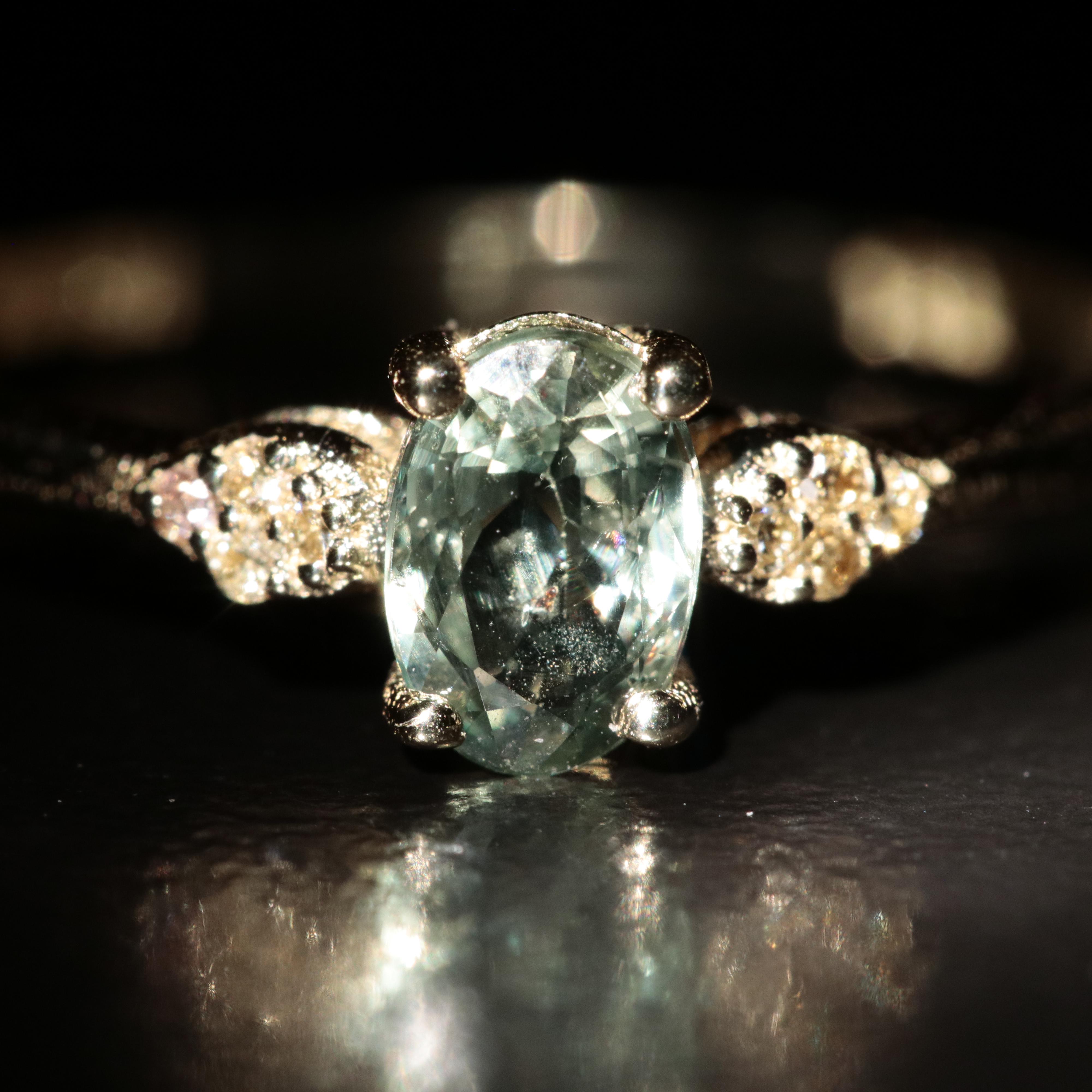 14K Alexandrite and Diamond Ring