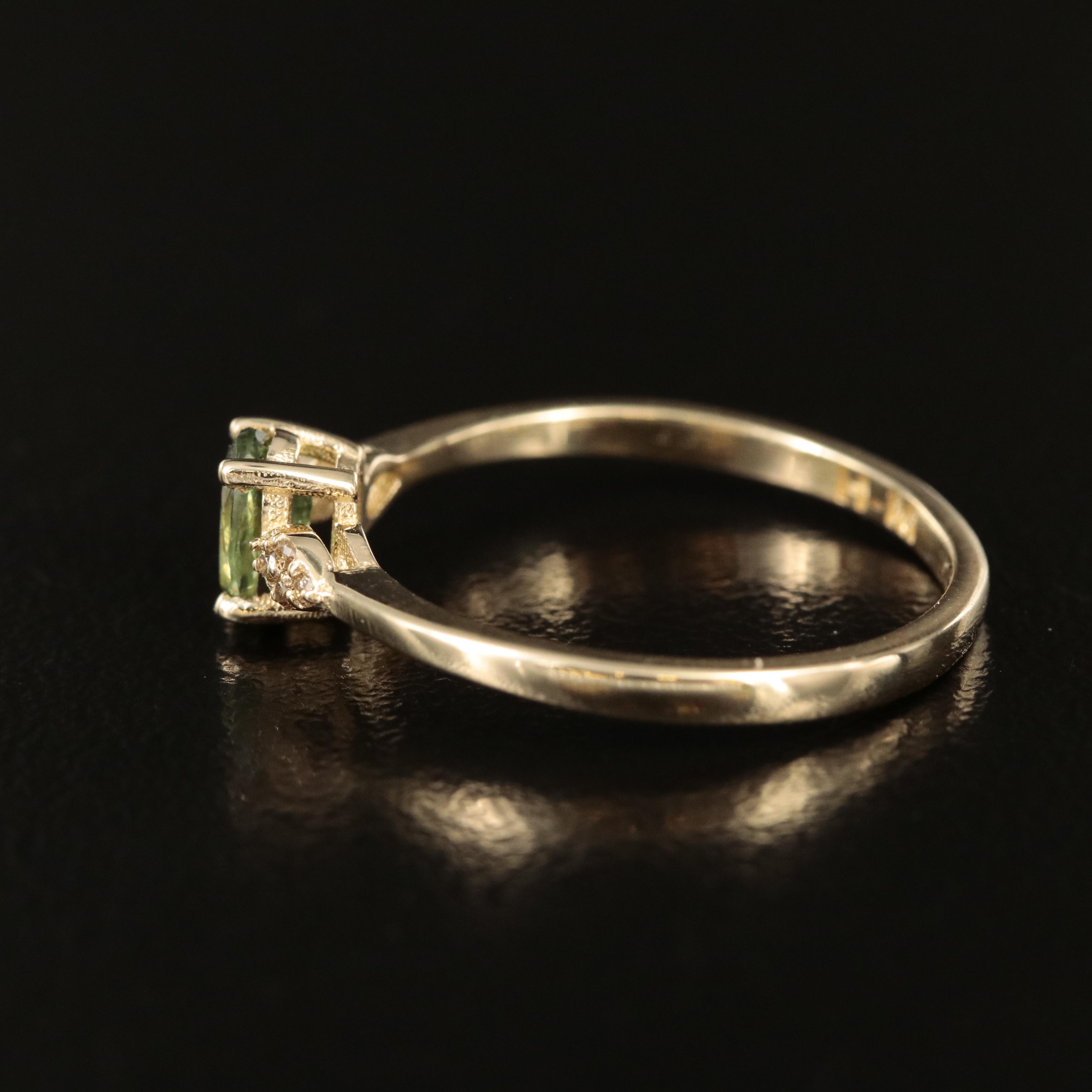 14K Alexandrite and Diamond Ring