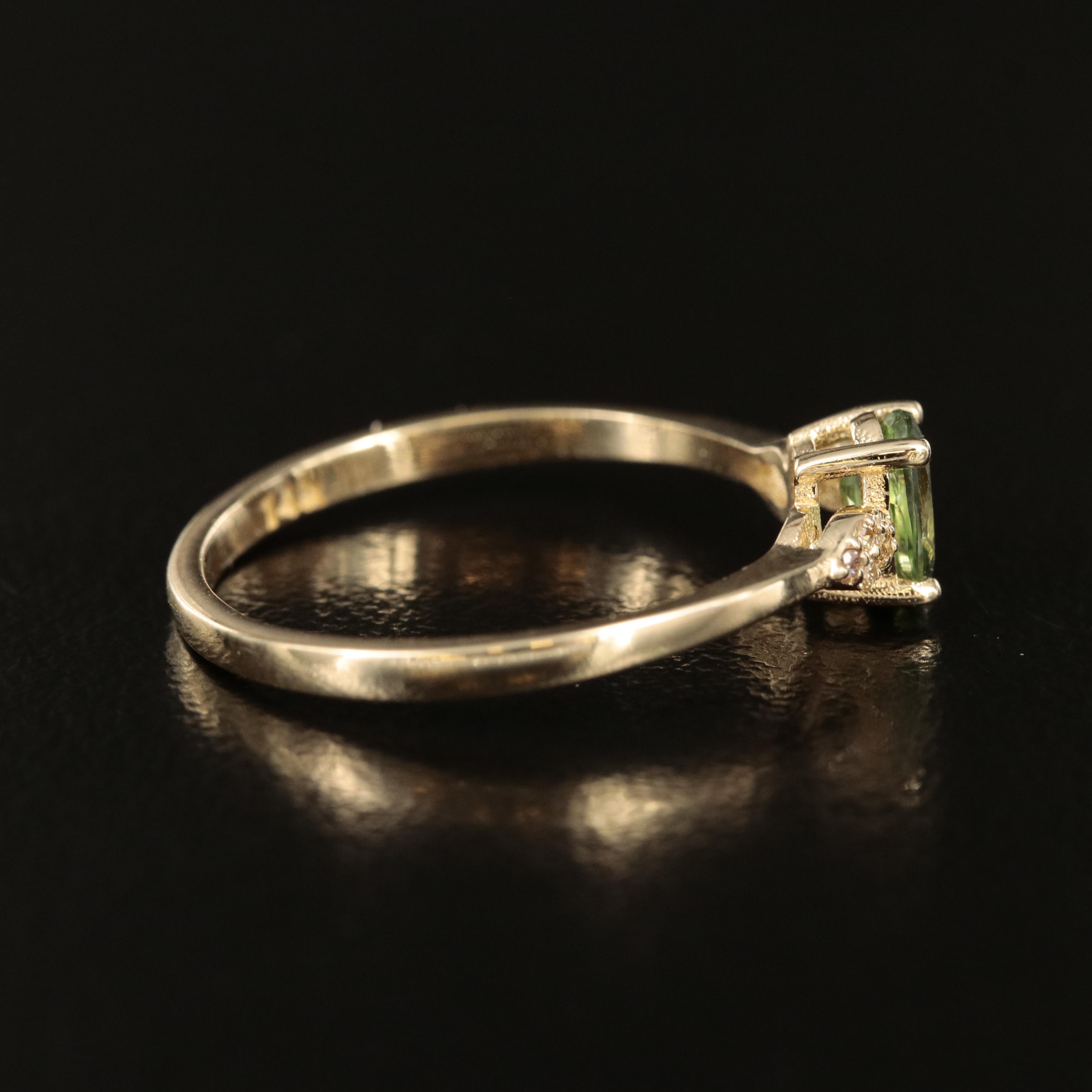 14K Alexandrite and Diamond Ring