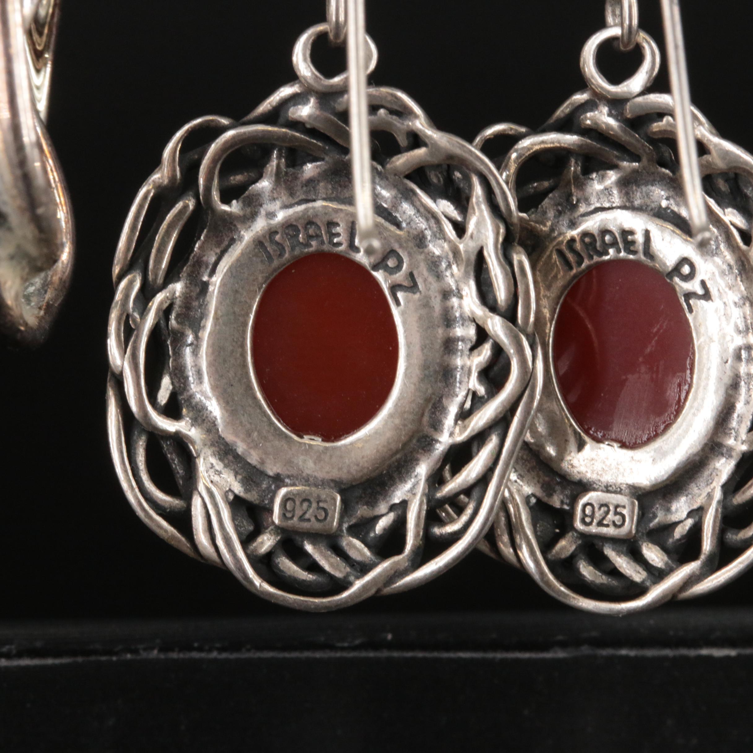 Sterling Earring Selection with Diamond, Smoky Quartz and Agate