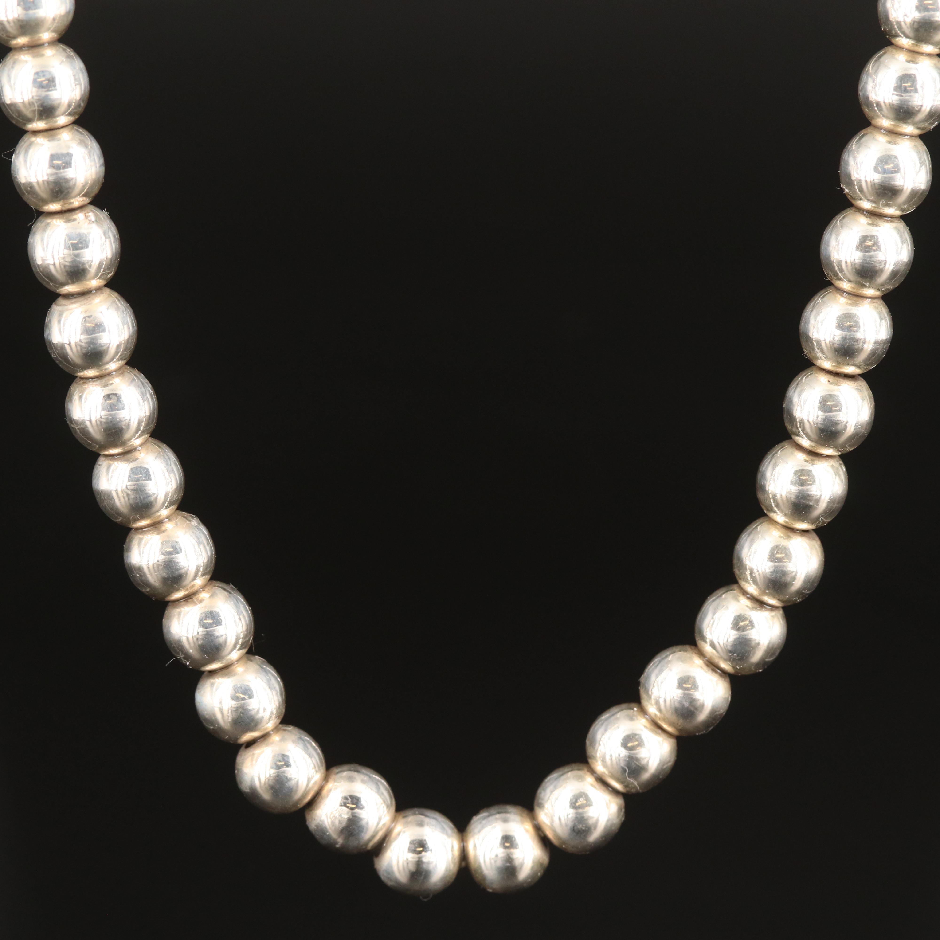 Mexican Sterling Beaded Necklace