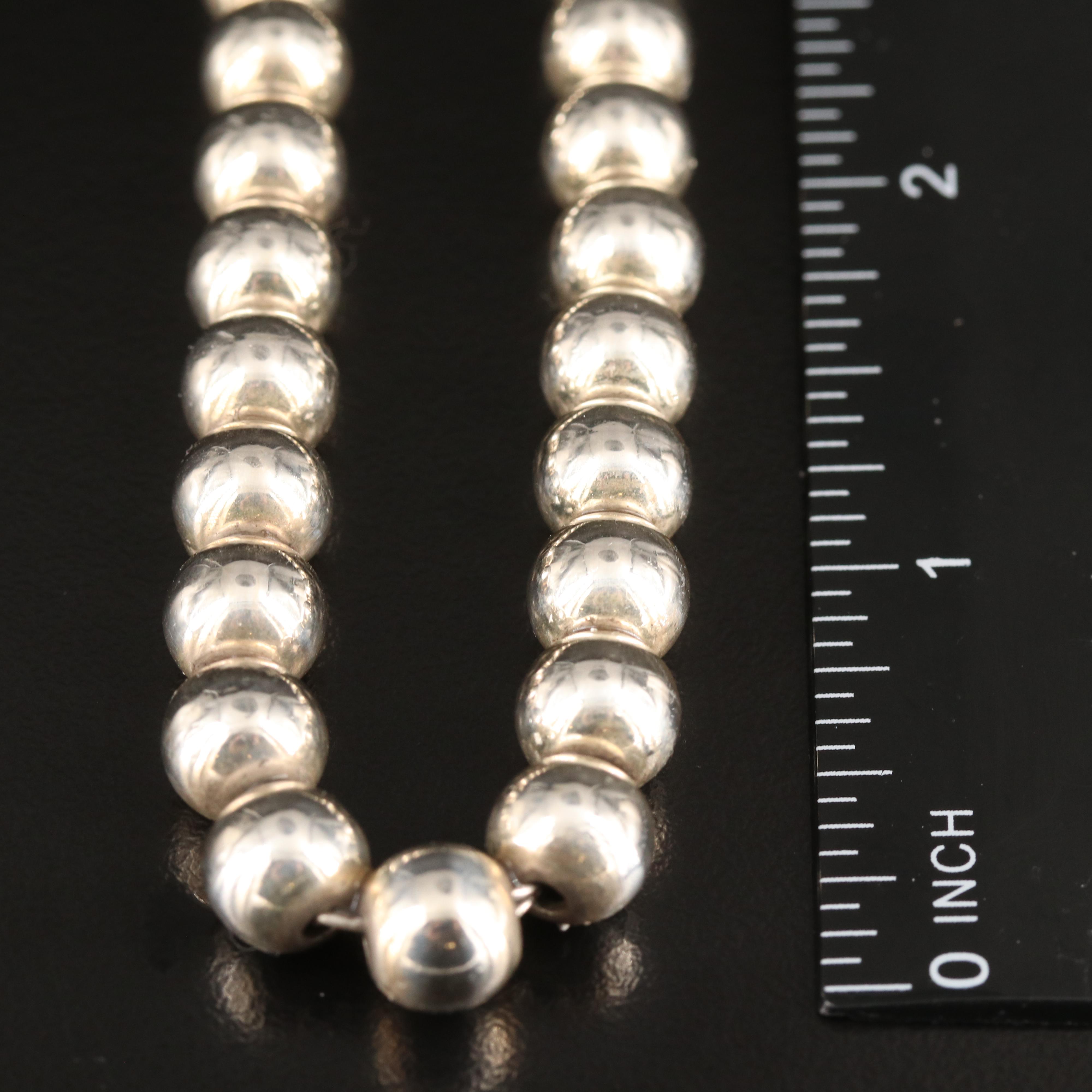 Mexican Sterling Beaded Necklace