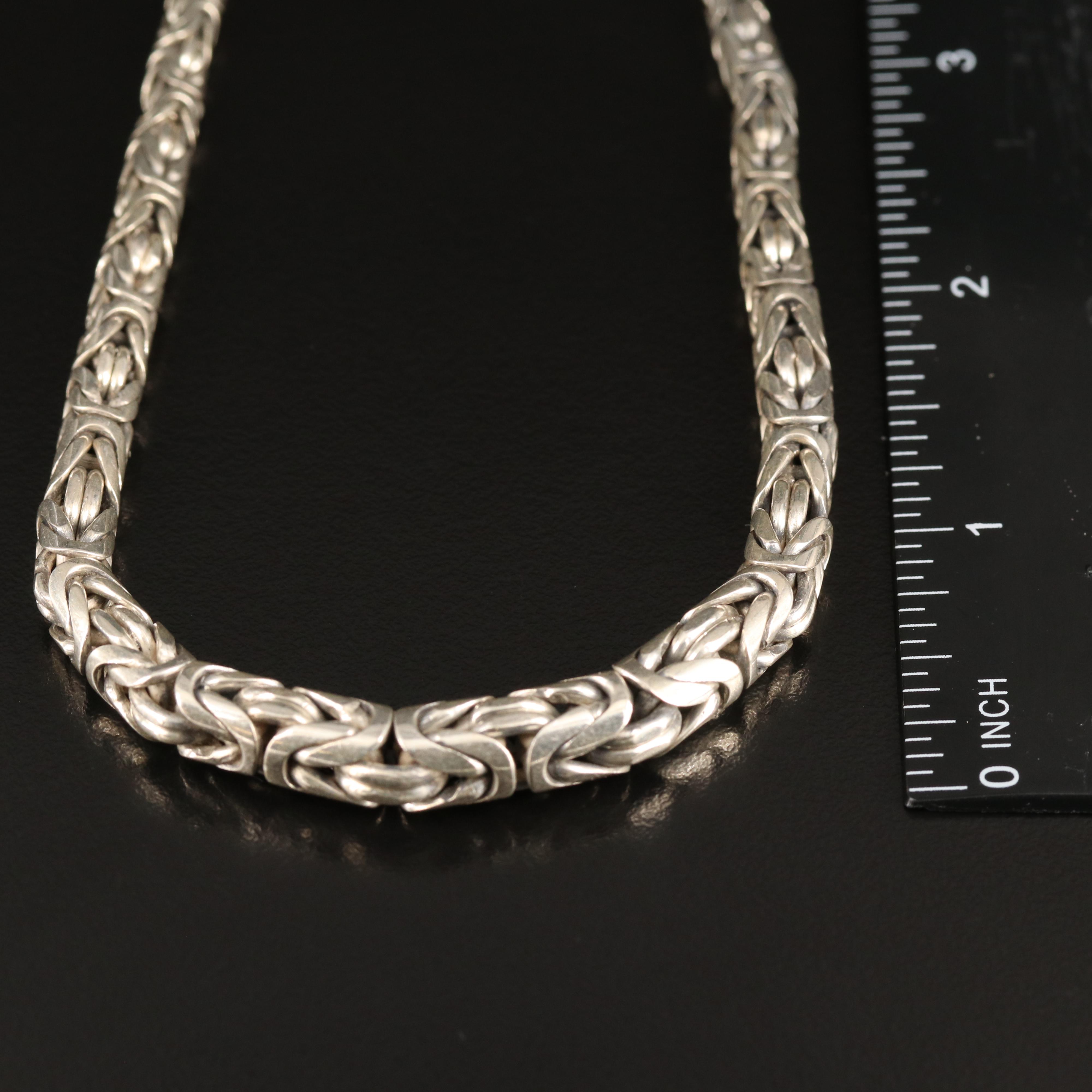 Sterling Graduated Byzantine Chain Necklace