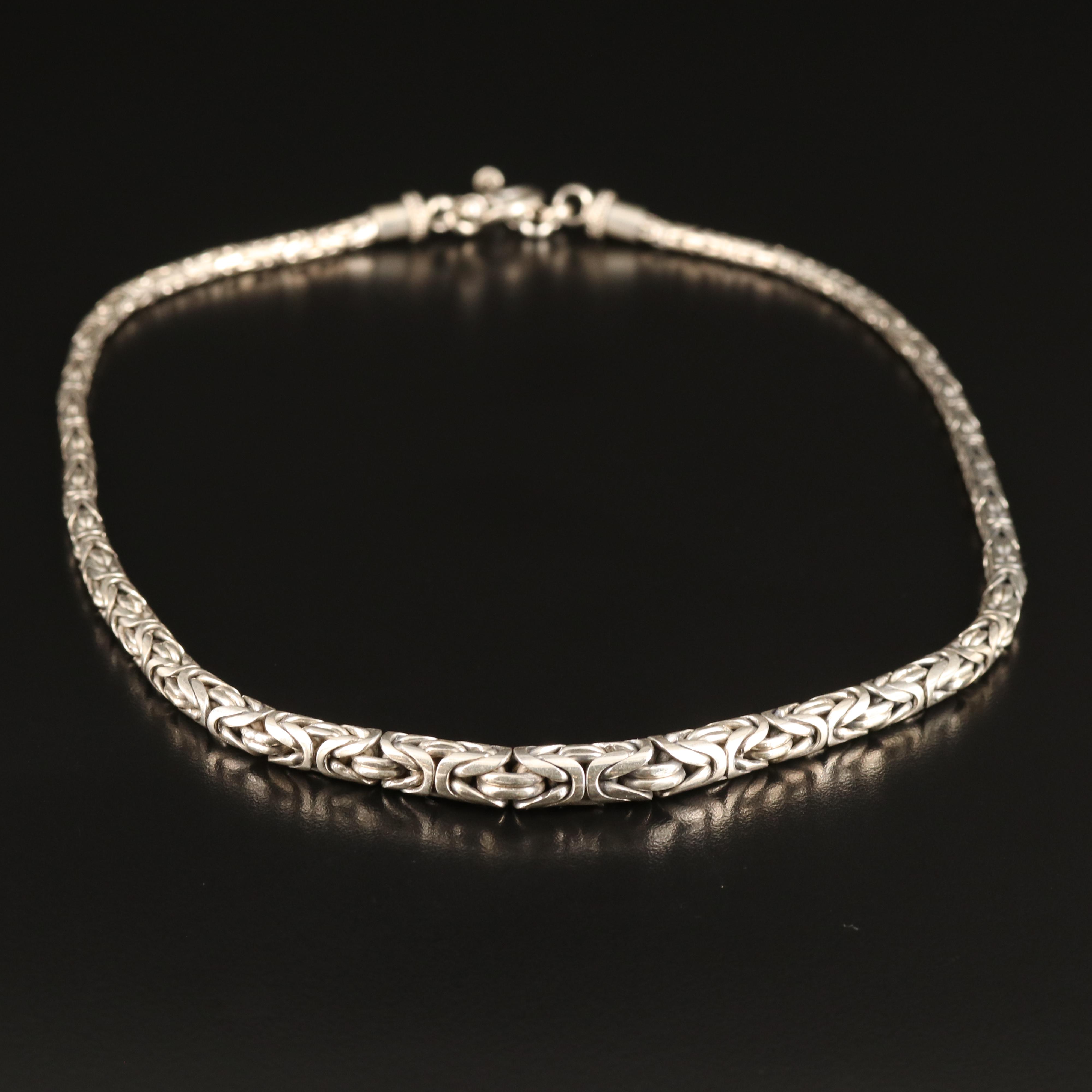 Sterling Graduated Byzantine Chain Necklace