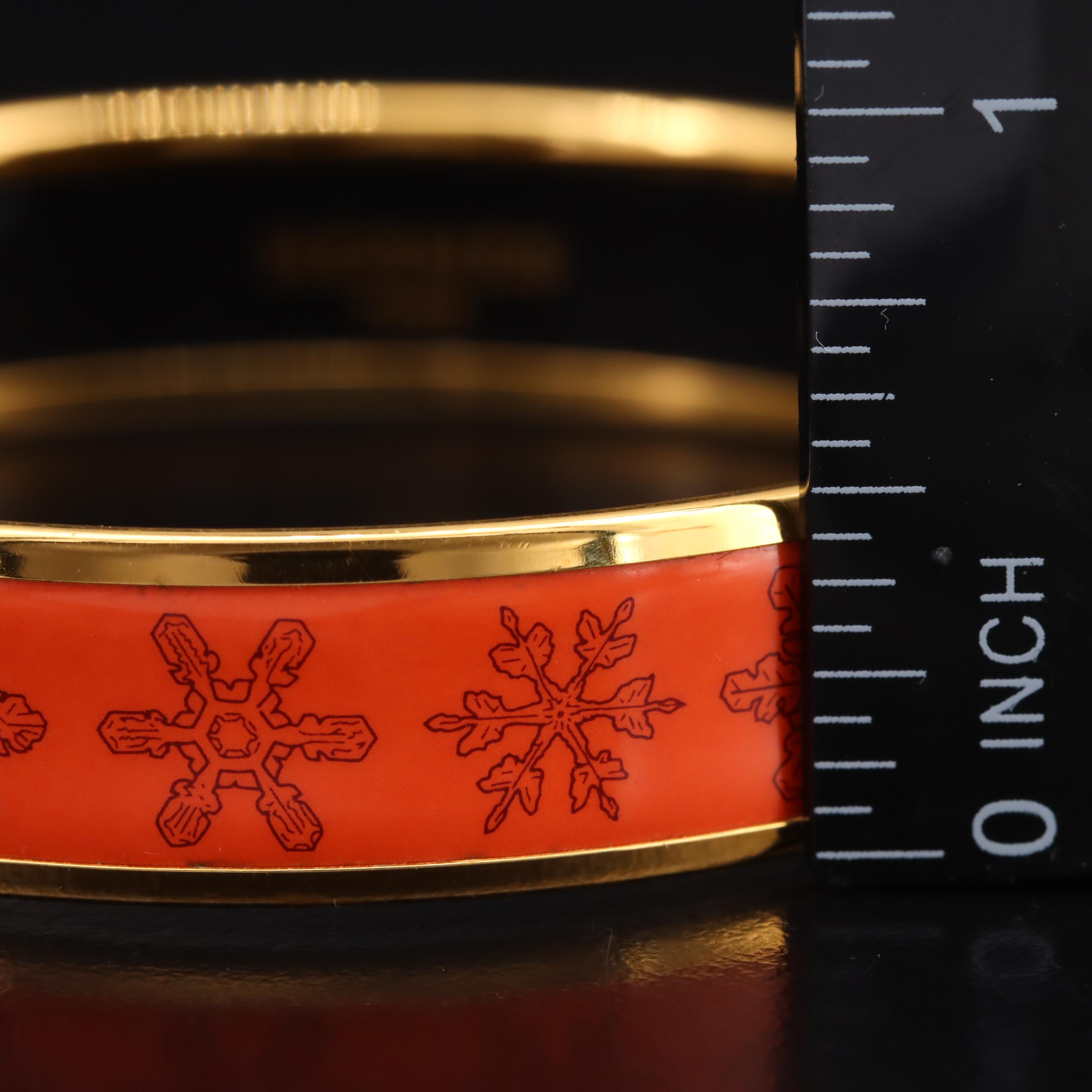 Hermès "Feux de L'Hiver" Wide Enamel Bracelet