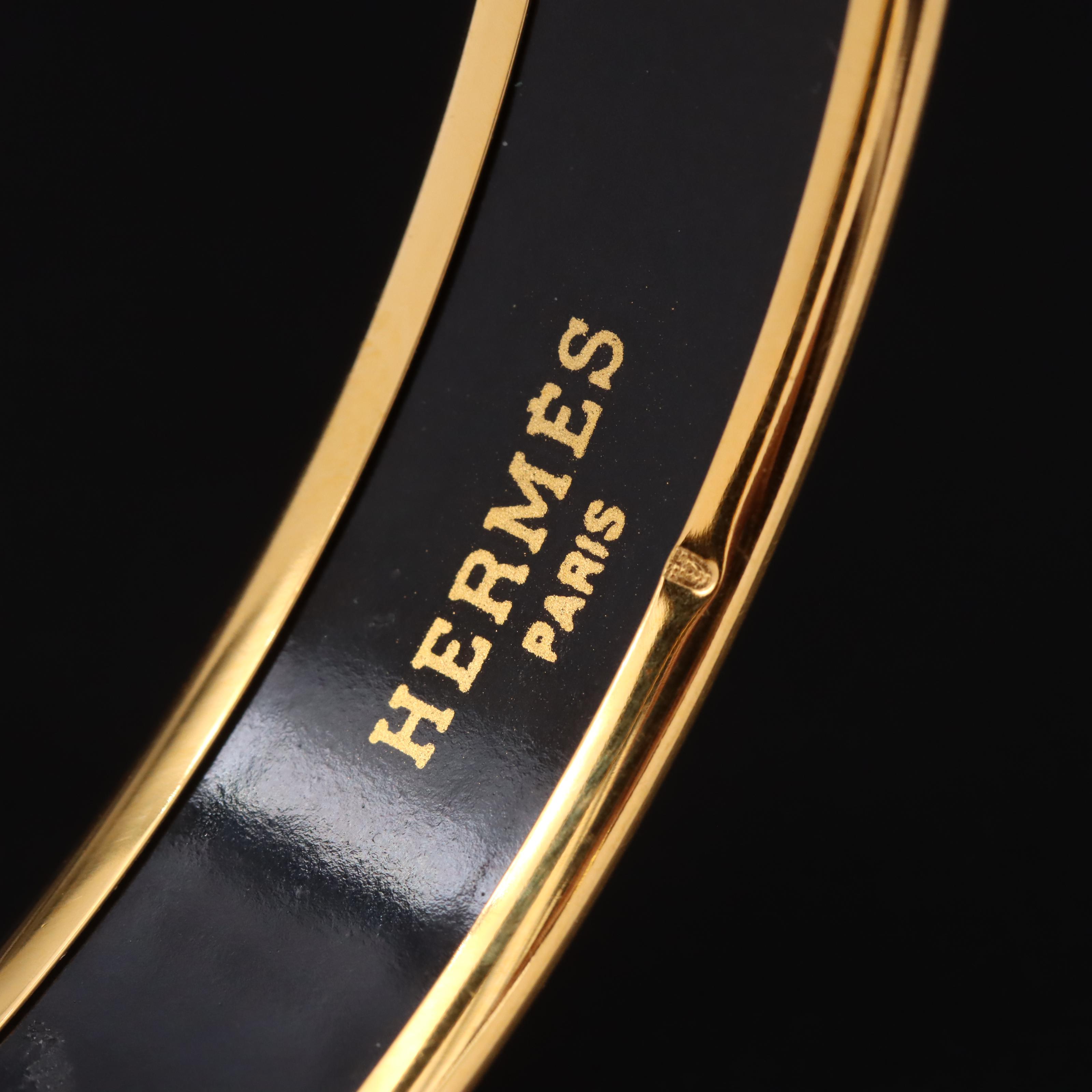 Hermès "Feux de L'Hiver" Wide Enamel Bracelet