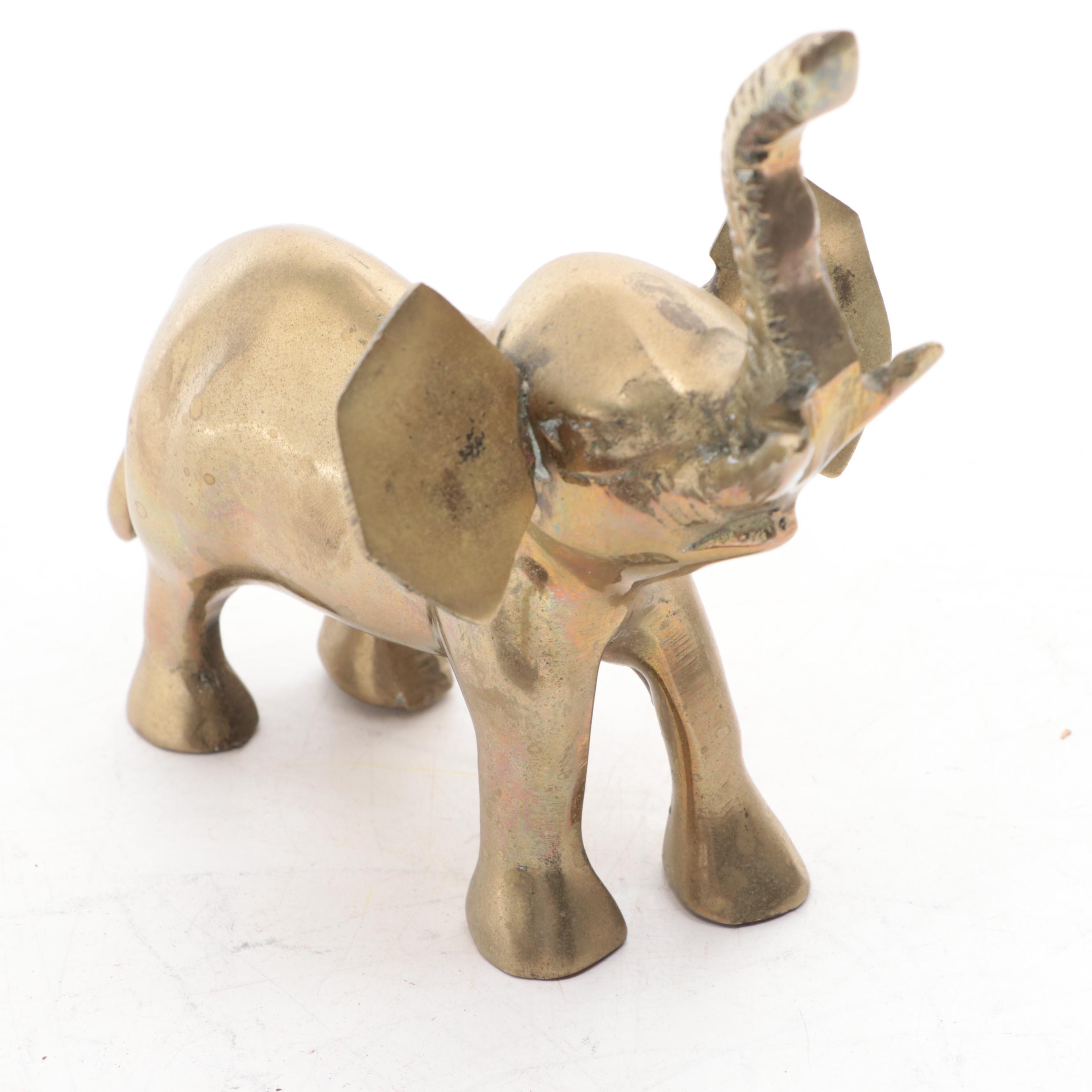 Old Port Brass Works Ducks with Animal Figurines, Mid to Late 20th Century