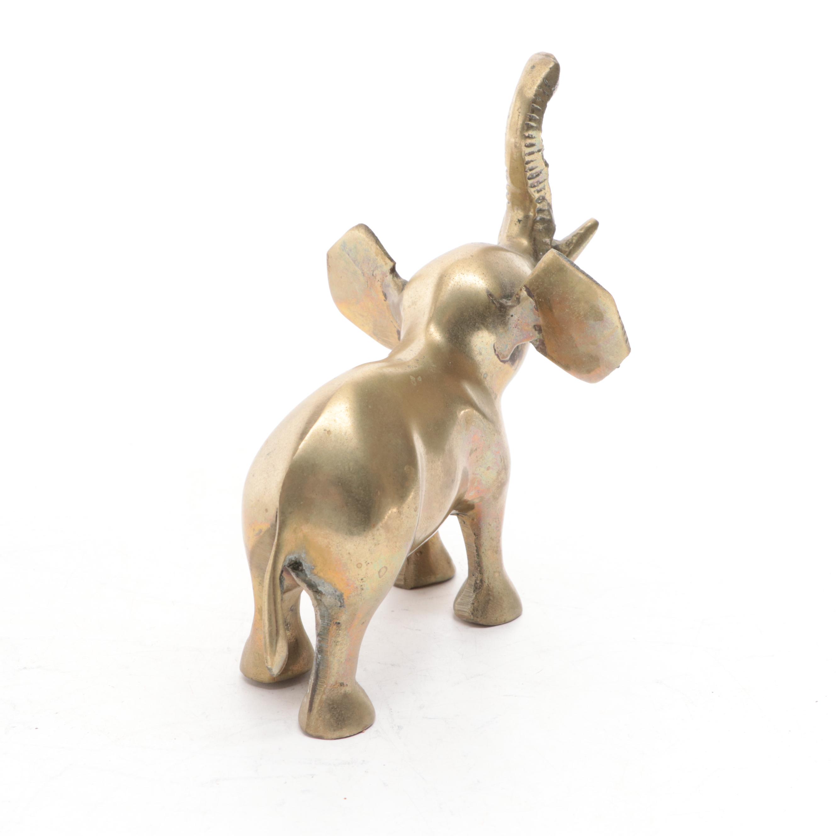 Old Port Brass Works Ducks with Animal Figurines, Mid to Late 20th Century