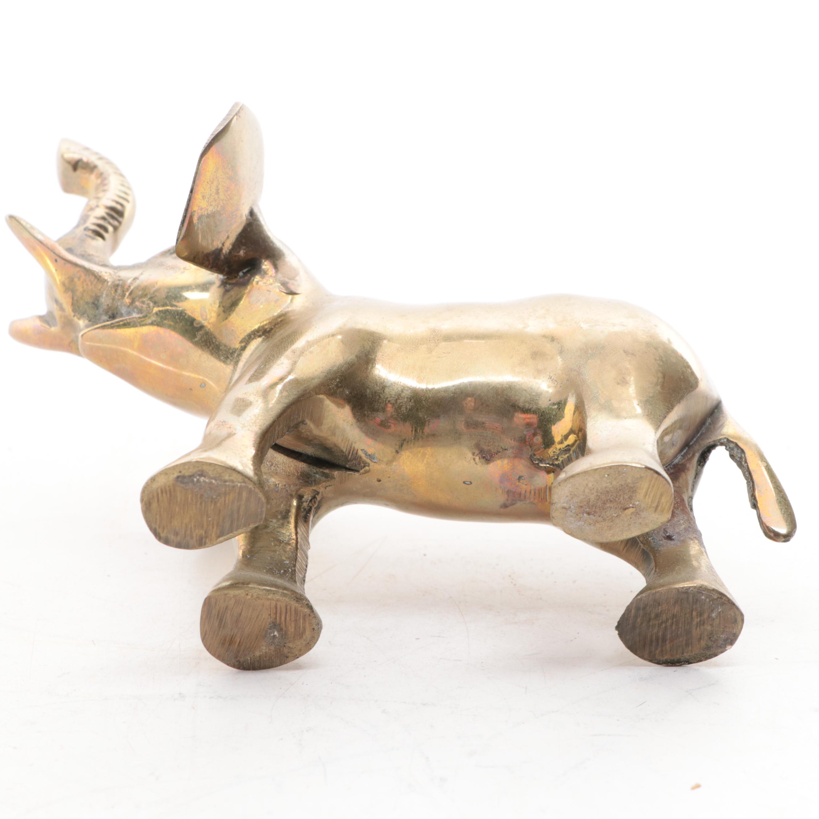 Old Port Brass Works Ducks with Animal Figurines, Mid to Late 20th Century