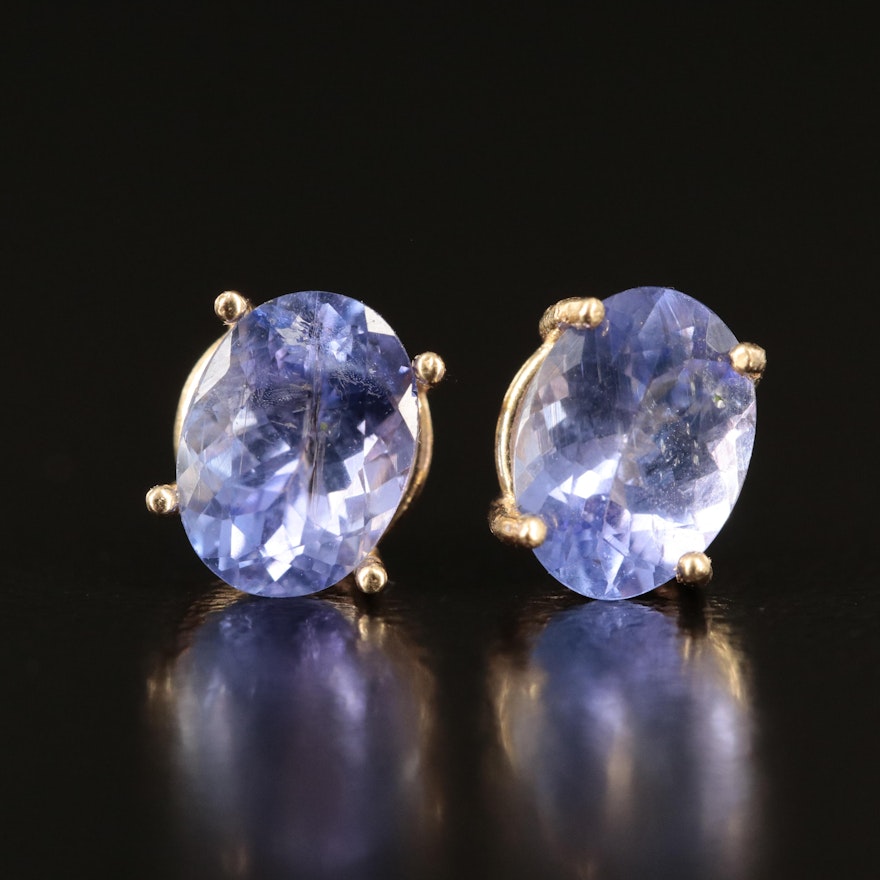 18K Tanzanite Stud Earrings