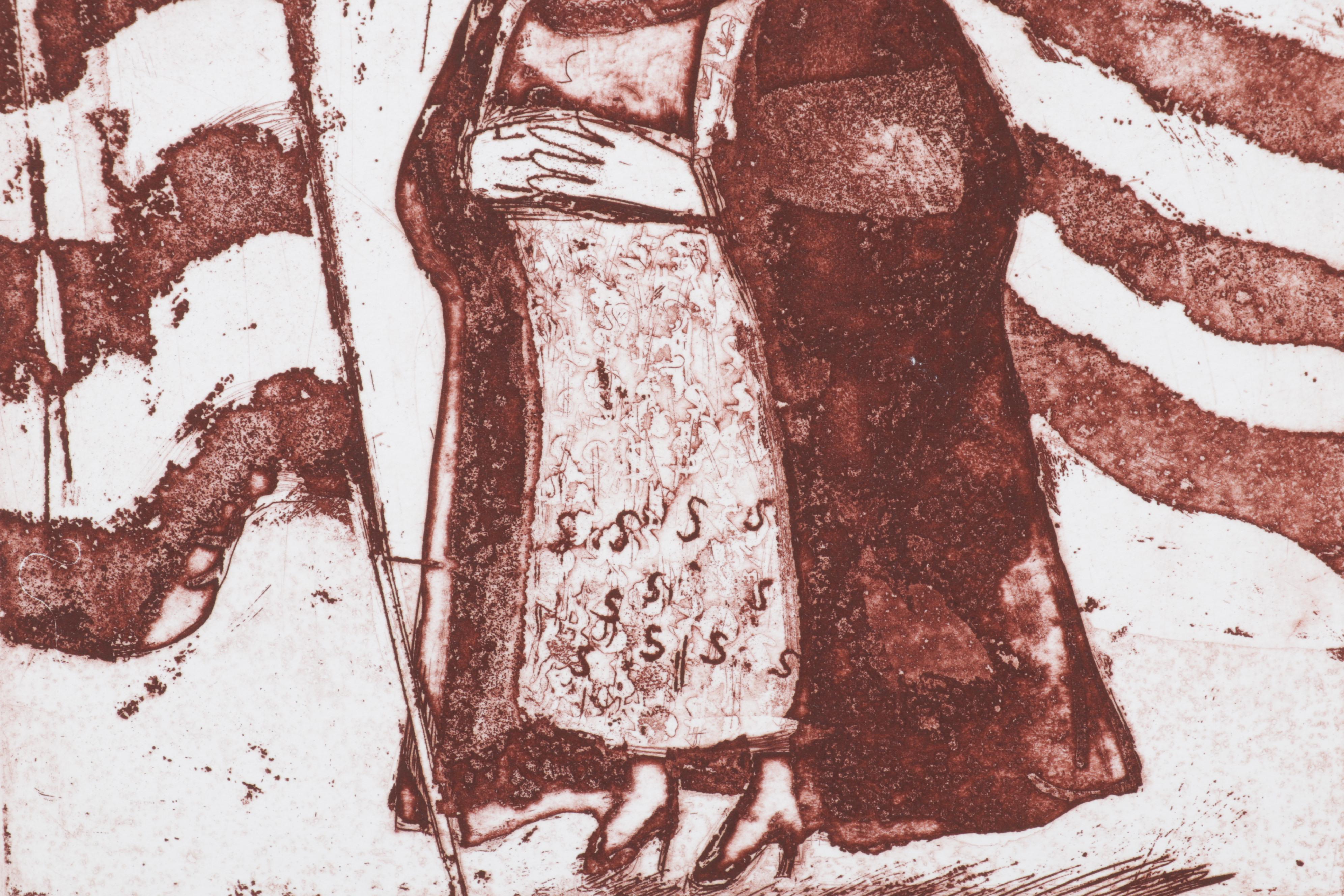 Sidney Chafetz Etching with Aquatint "Patriotism," 1970