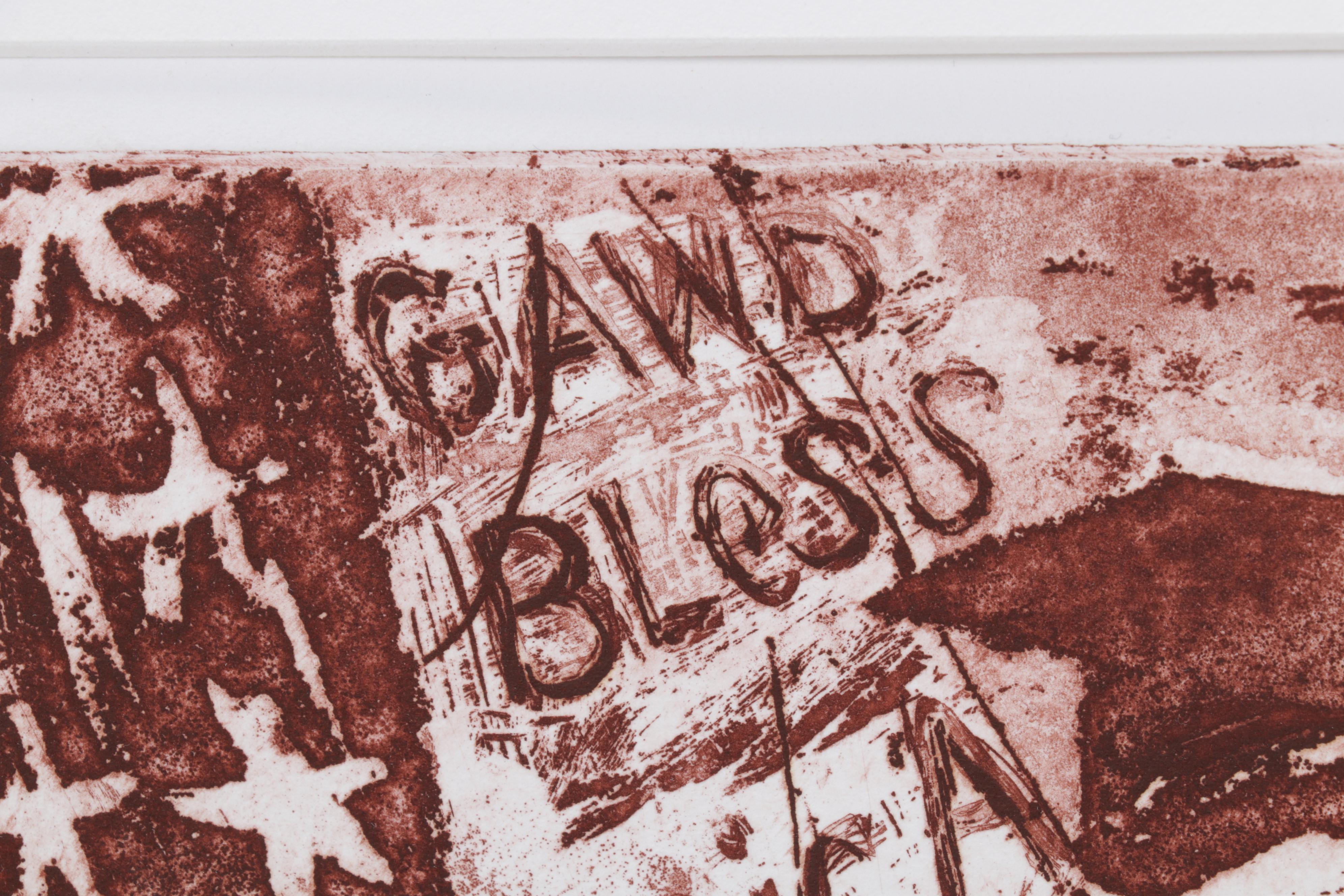 Sidney Chafetz Etching with Aquatint "Patriotism," 1970