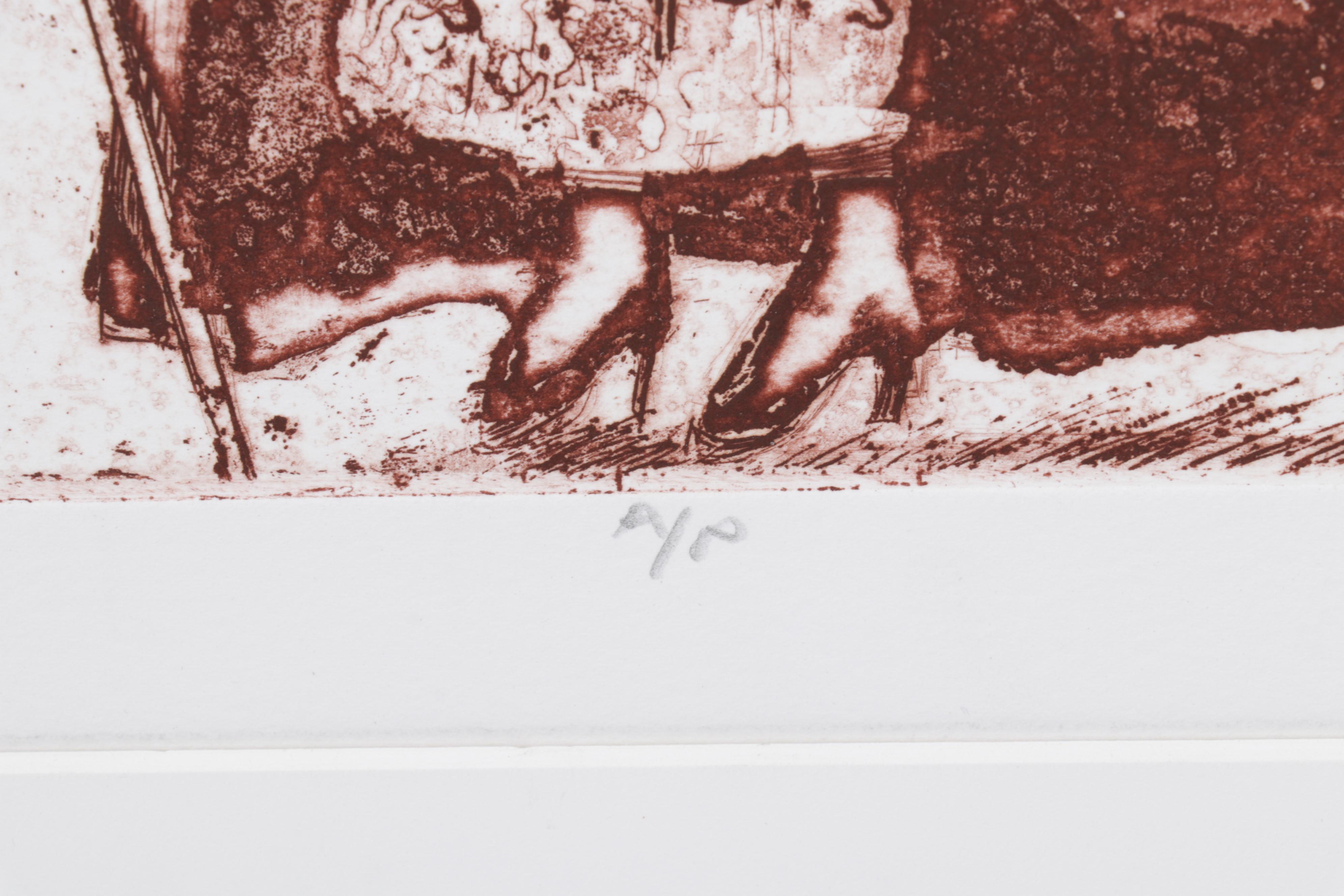 Sidney Chafetz Etching with Aquatint "Patriotism," 1970