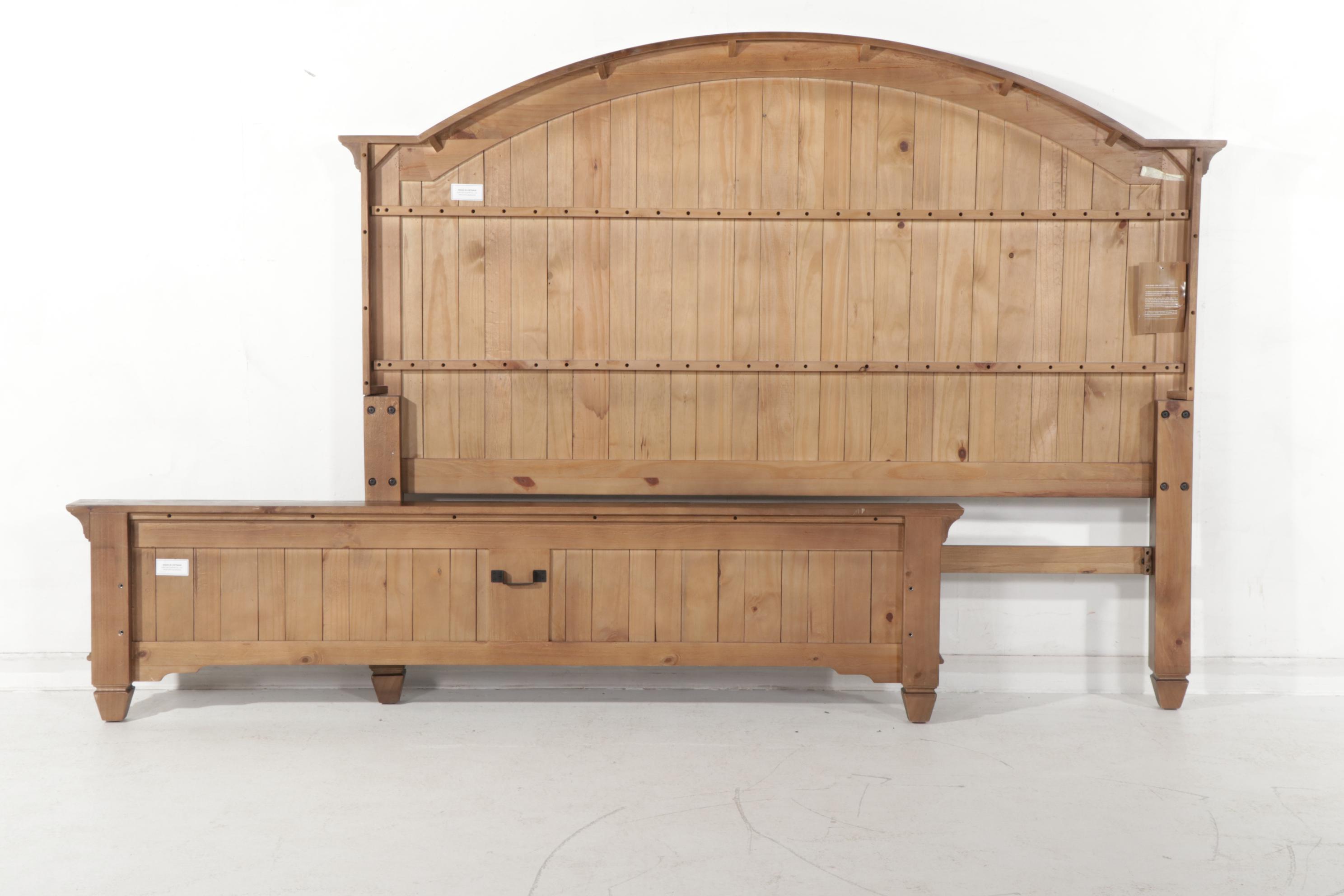 The Country Co. Farmhouse Style Wooden King Size Bed Frame