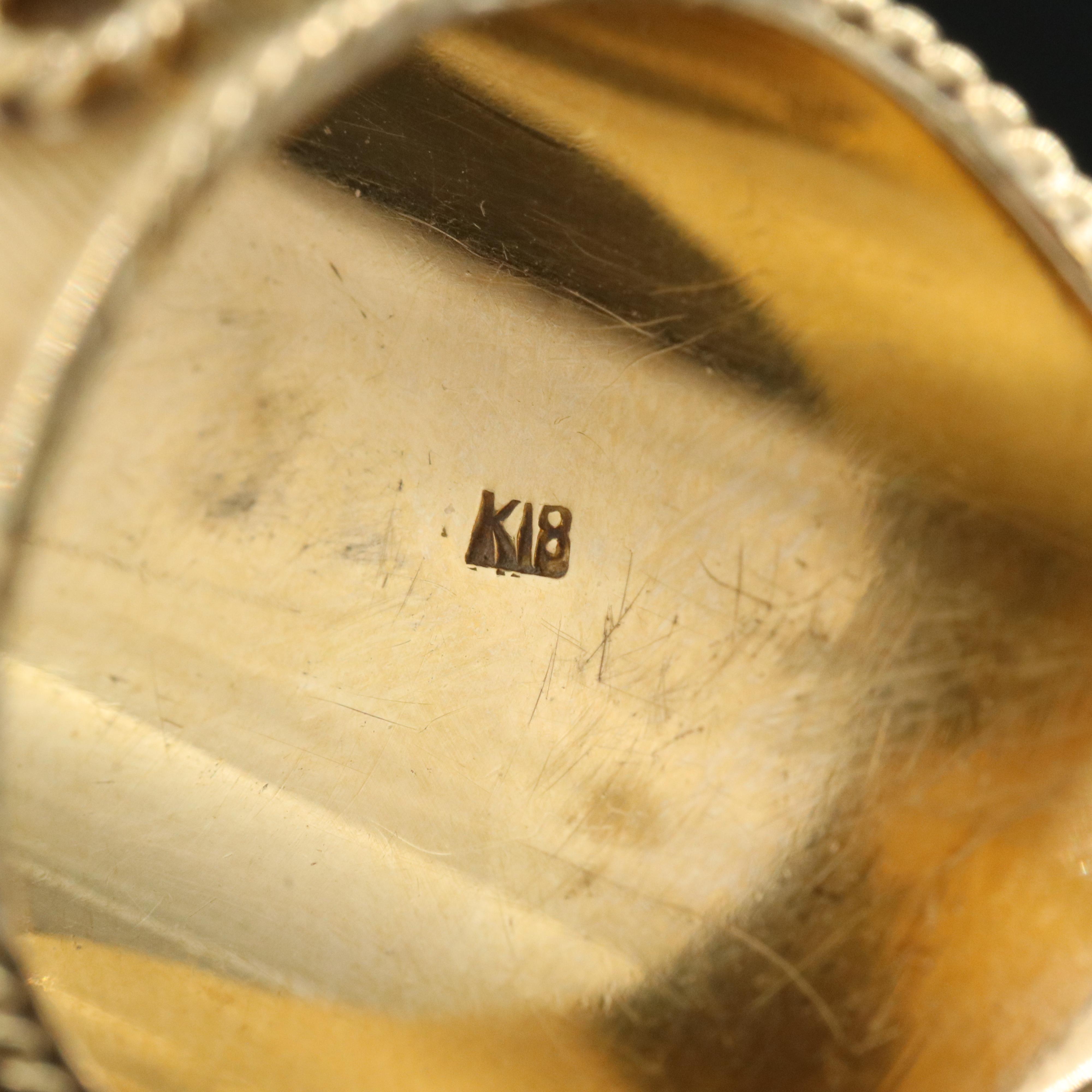 18K Saddle Ring Including Chalcedony, Amethyst, Turquoise and Coral