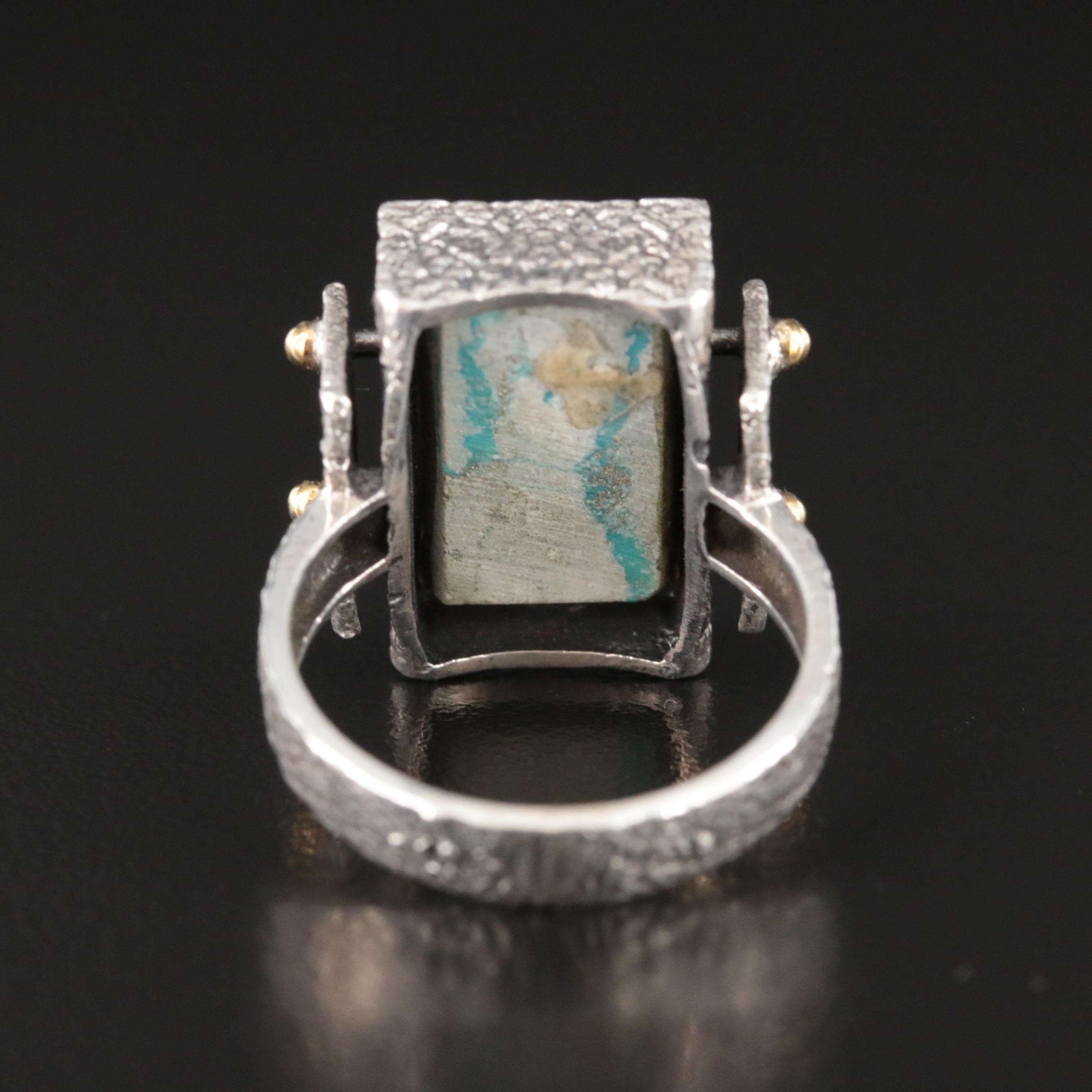 Studio Style Sterling Turquoise Ring Attributed to Kai Hill
