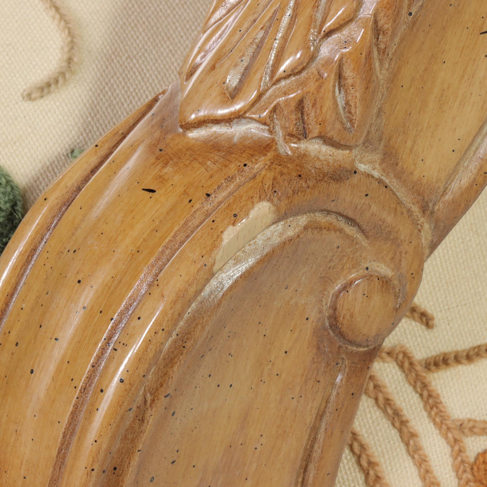 Louis XV Style Carved Beech and Crewelwork Fauteuil