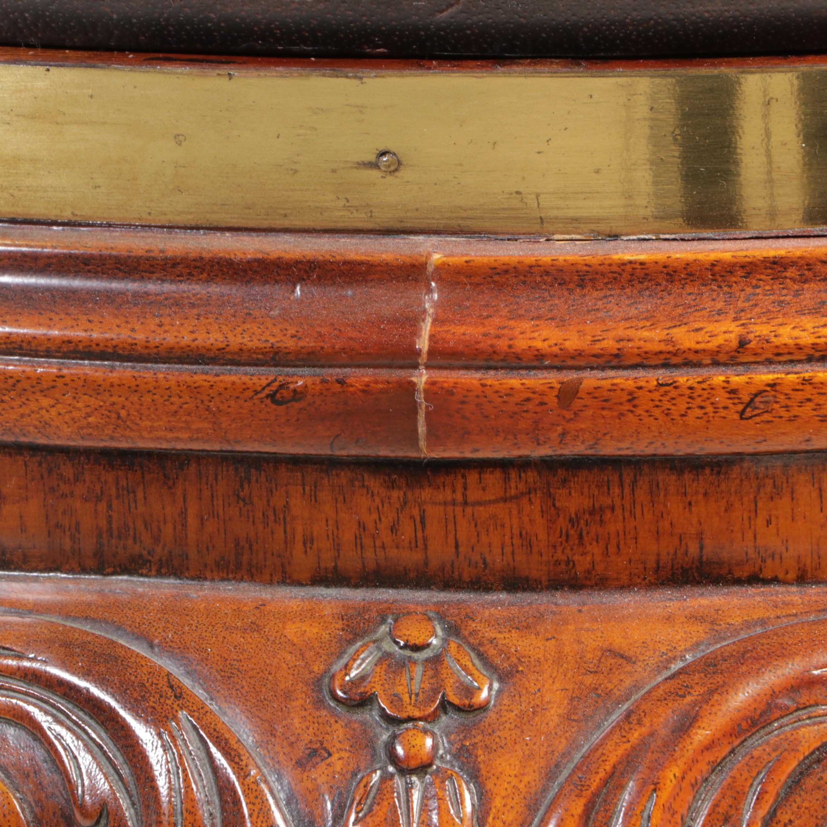 Maitland-Smith Brass-Mounted Mahogany and Leather-Clad Butler's Tray Table