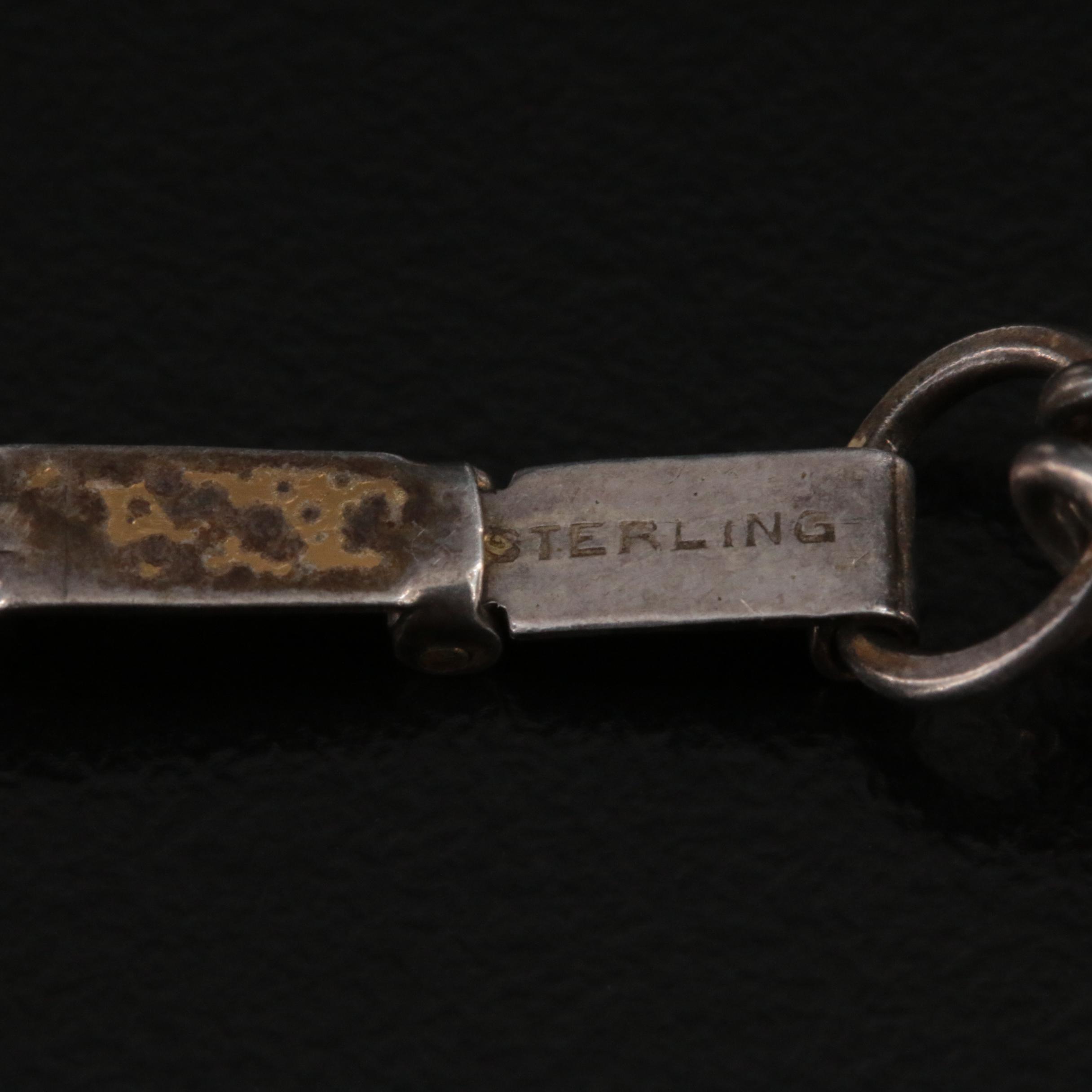 Vintage Bliss Brothers Co. Sterling Floral Ladder Link Bracelet