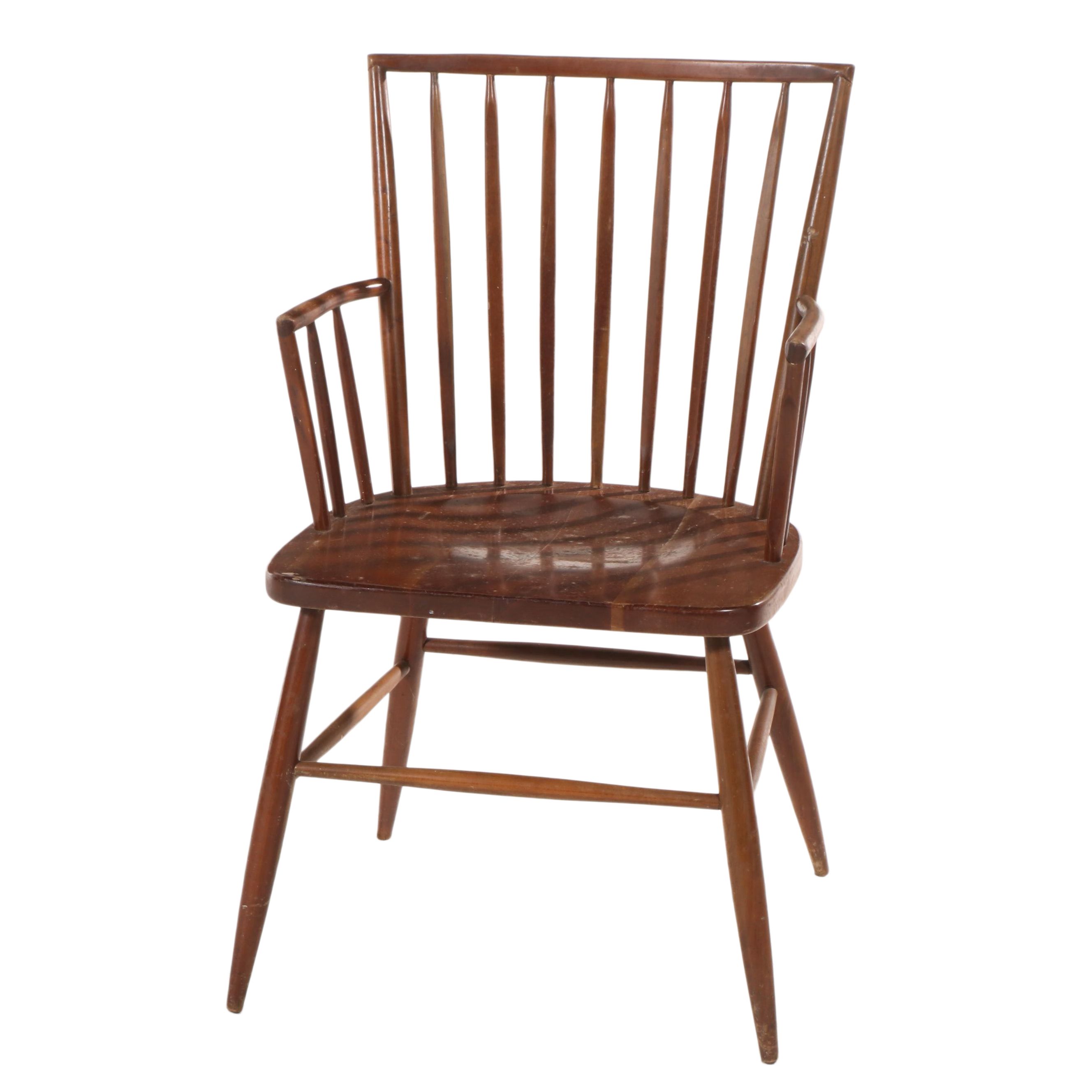 Mayflower Furniture Colonial Style Cherrywood Rod-Back Windsor Armchair