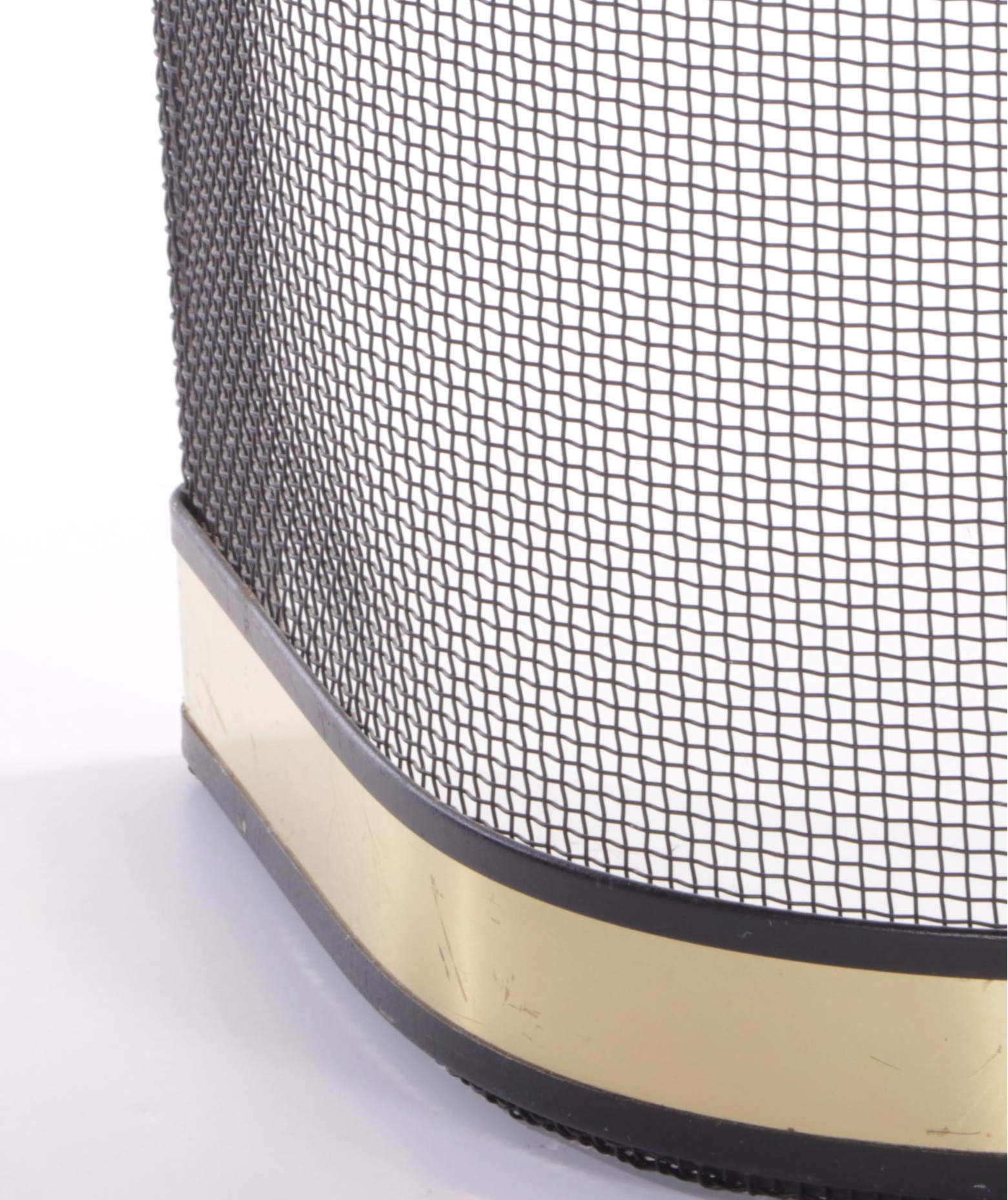 Iron and Wire Mesh Firescreen, Late 20th Century