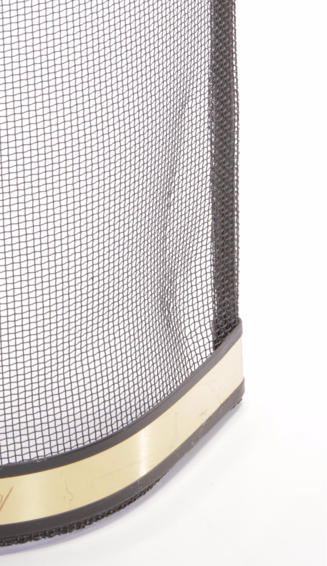 Iron and Wire Mesh Firescreen, Late 20th Century