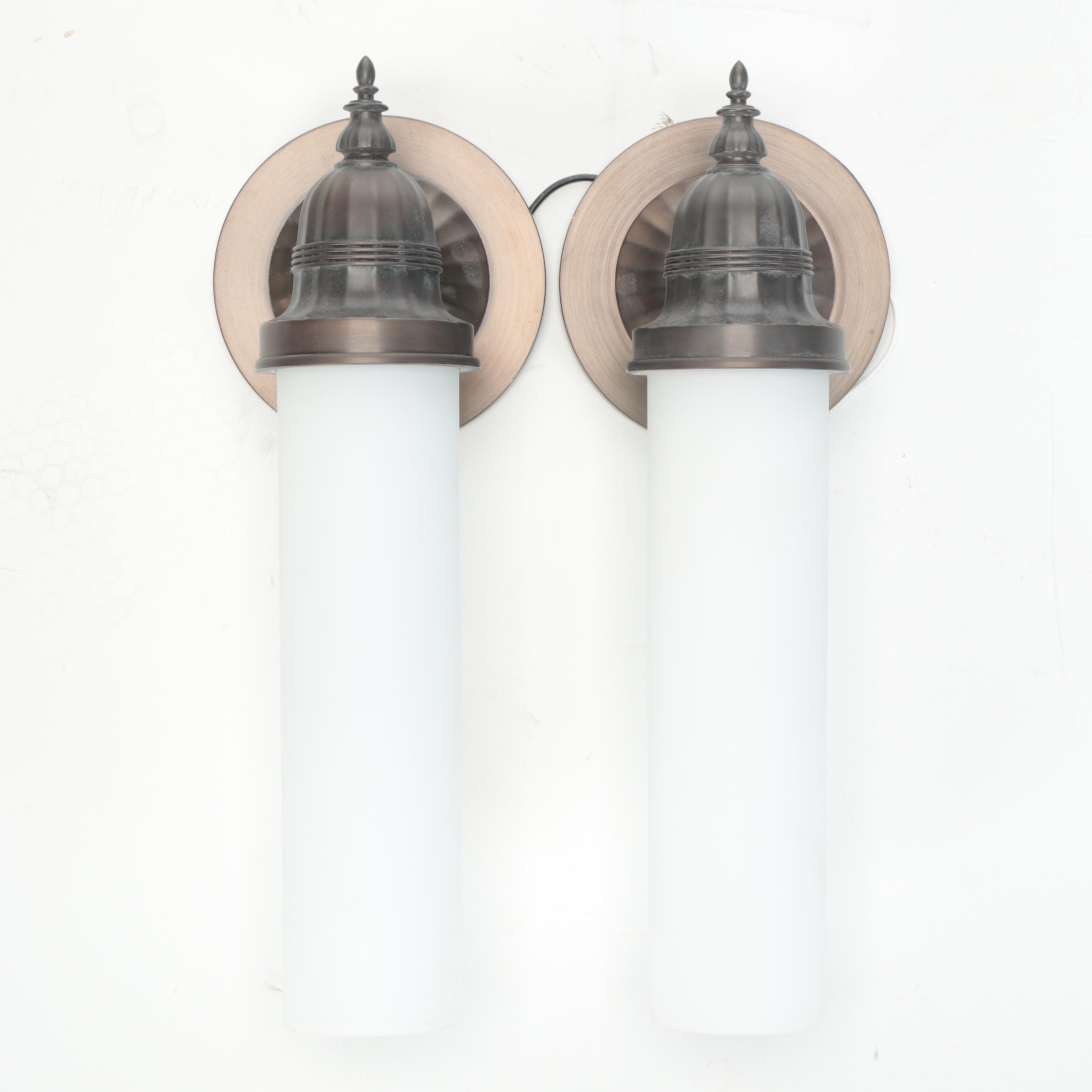 Encompass Lighting Group Glass and Metal Wall Sconces and Pendant Lights