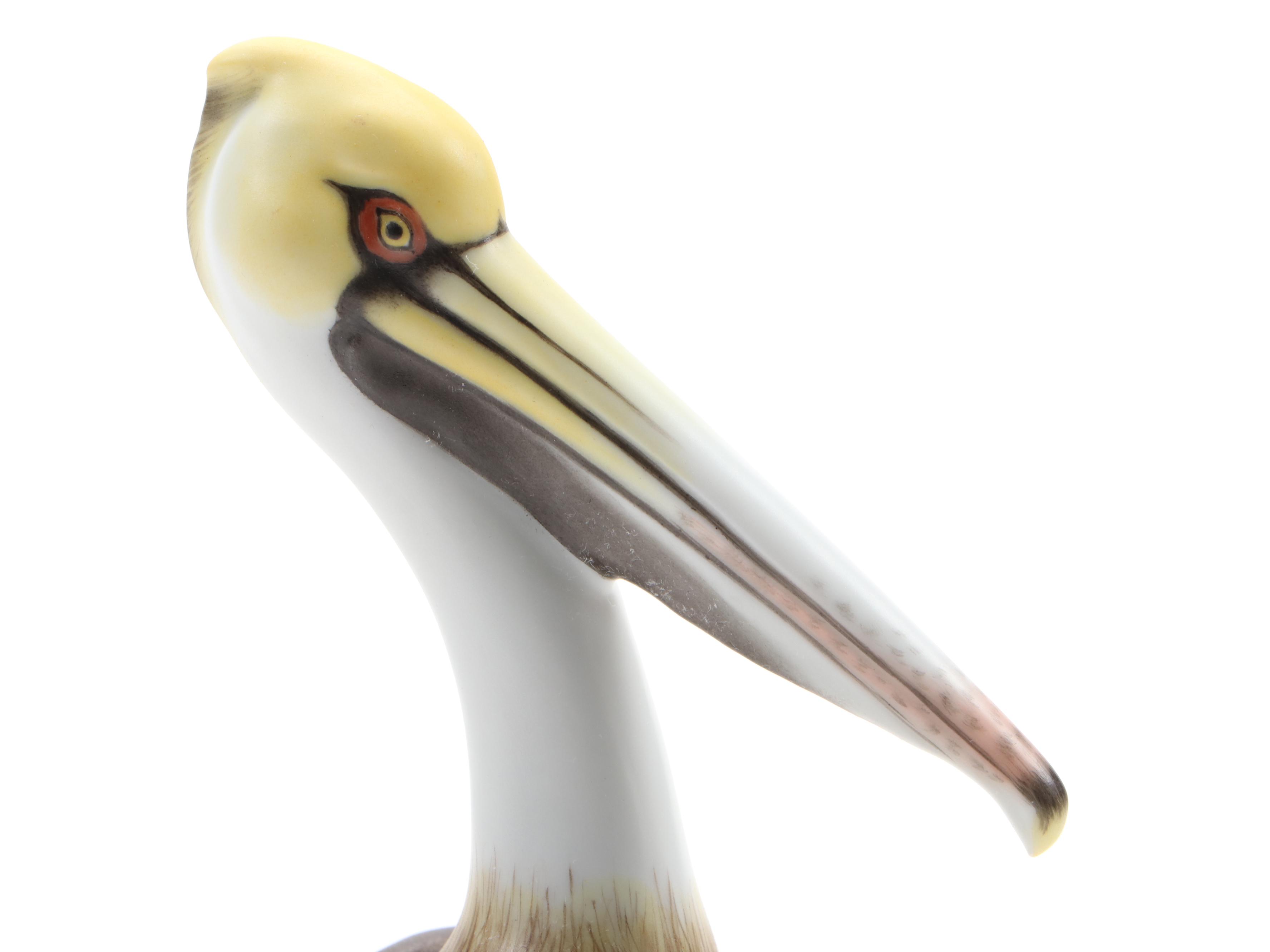 Herend Guild Natural "Pelican on Post" Limited Edition Porcelain Figurine, 2011
