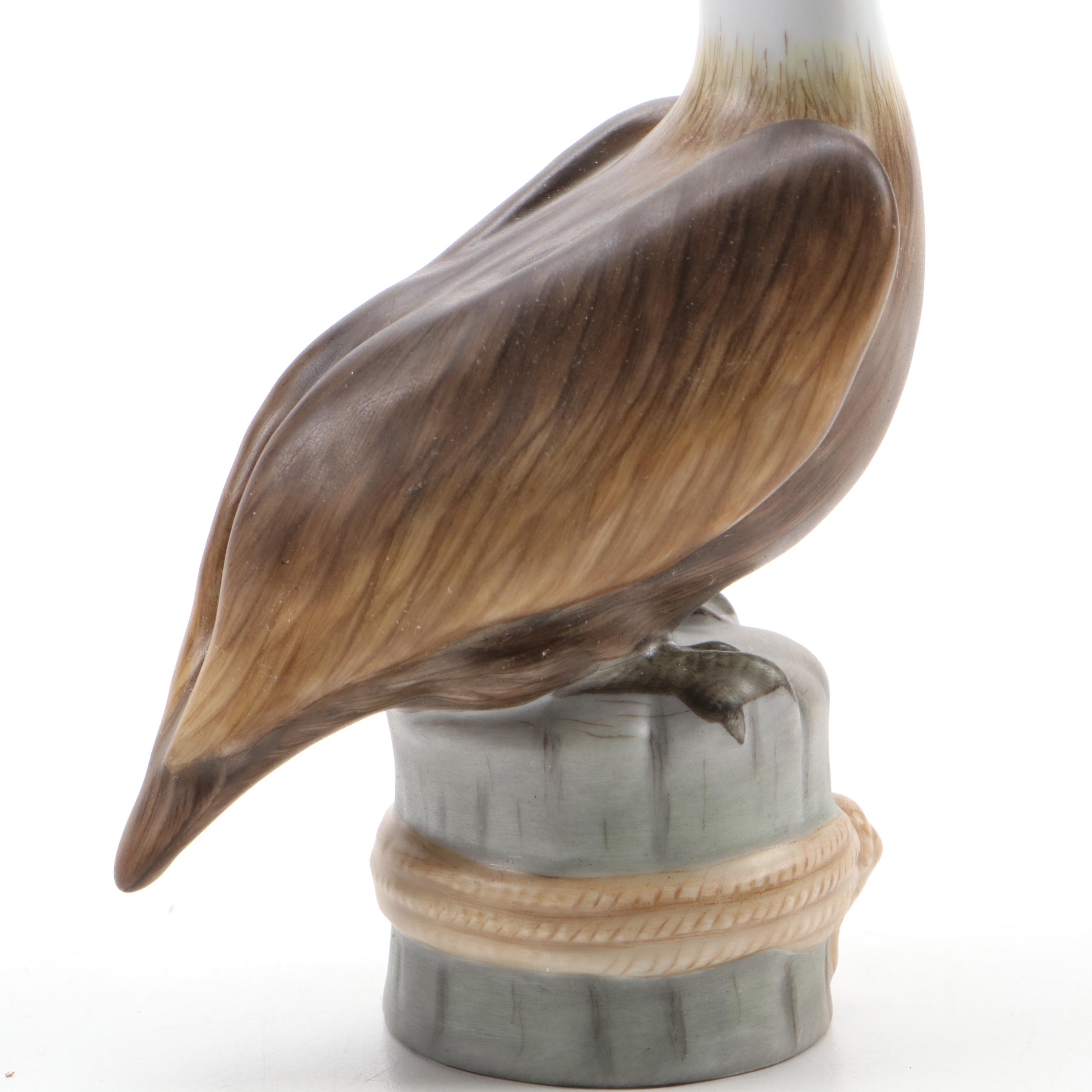 Herend Guild Natural "Pelican on Post" Limited Edition Porcelain Figurine, 2011