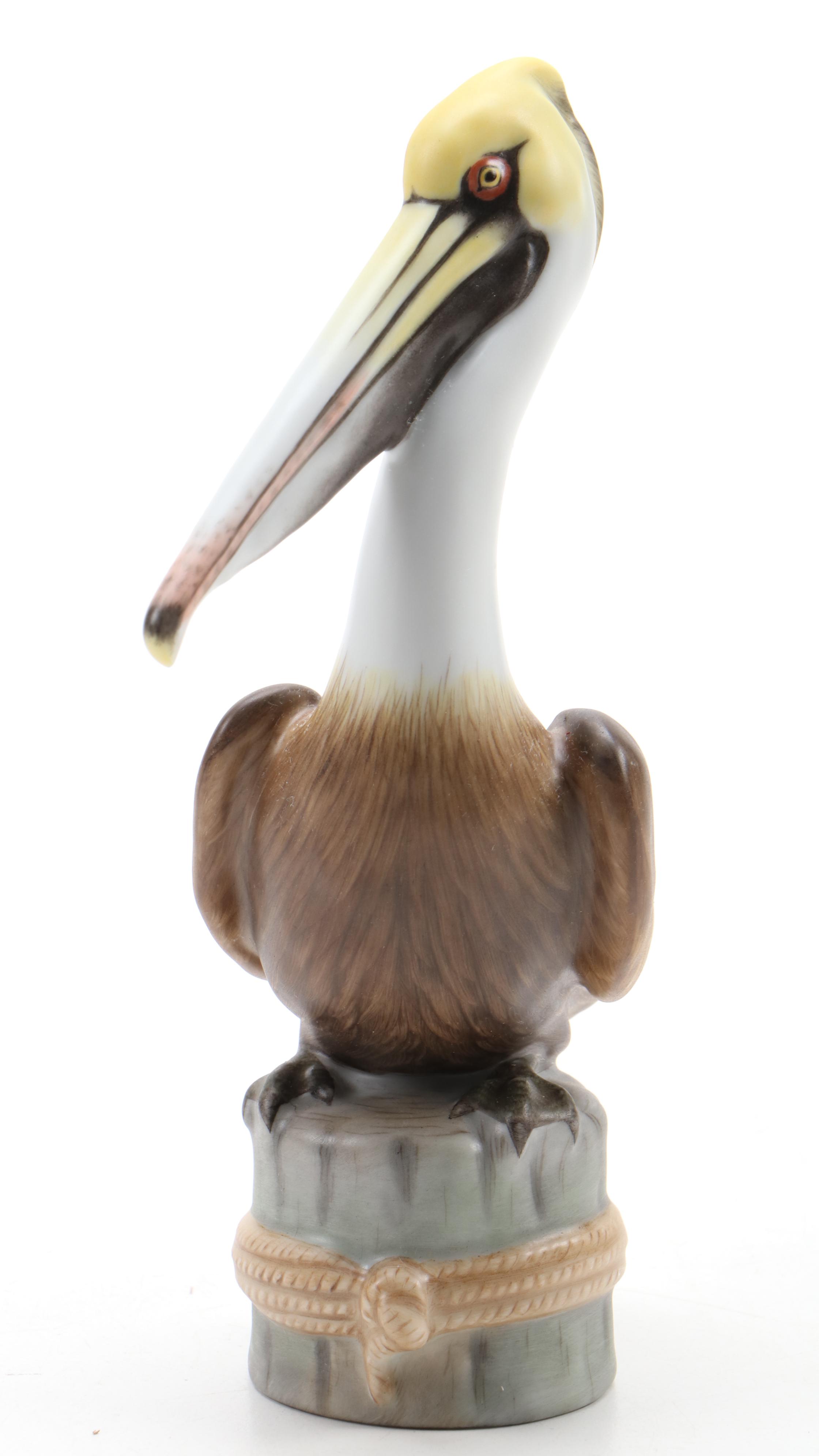 Herend Guild Natural "Pelican on Post" Limited Edition Porcelain Figurine, 2011
