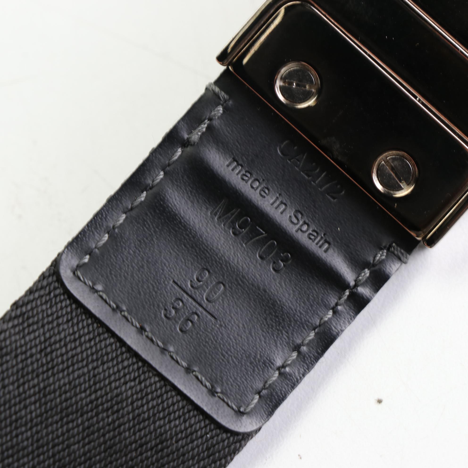 Louis Vuitton Damier Buckle on Graphite Nylon Damier Belt