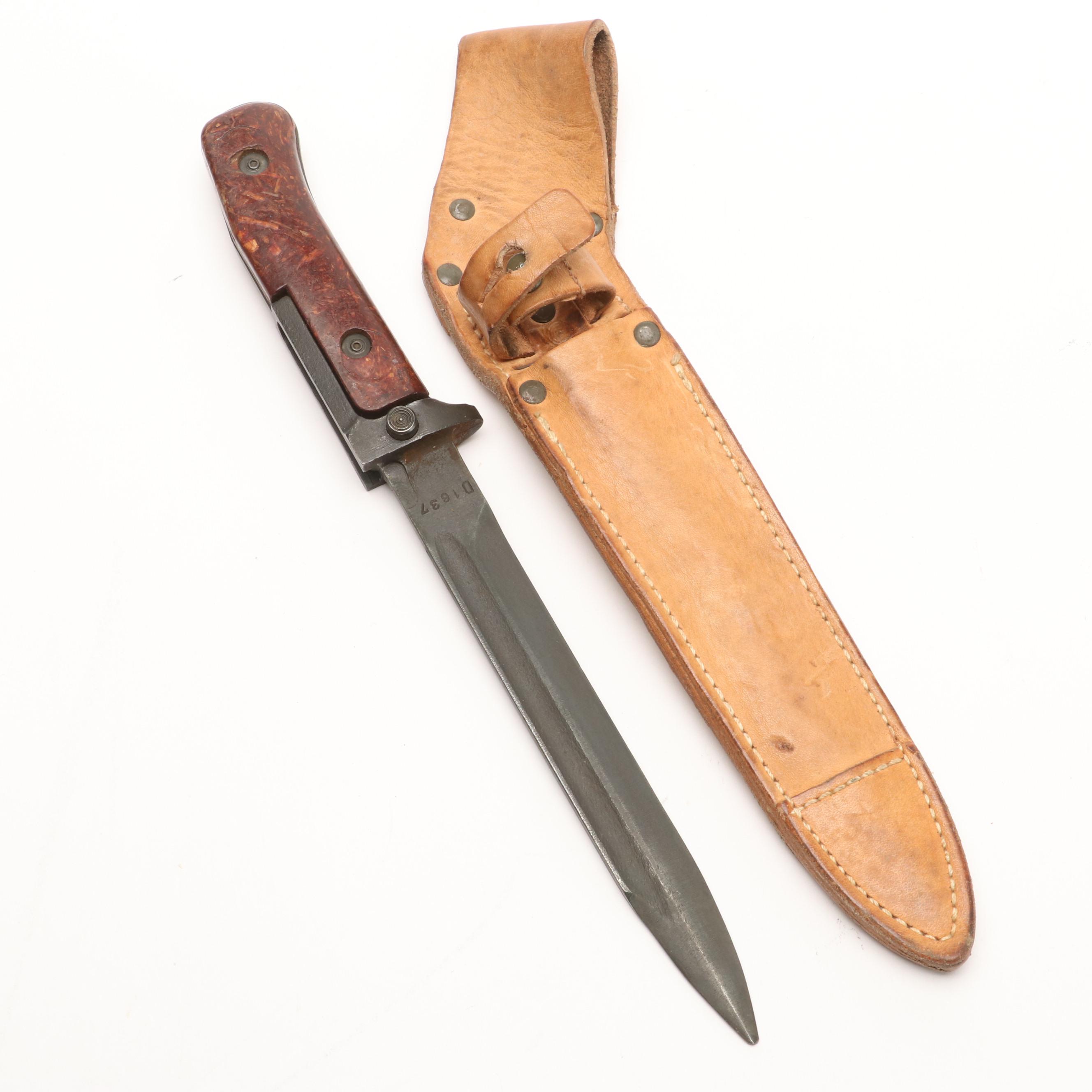 Group of Five Various Bayonets with Sheaths Including Vietnam Era USM8A1