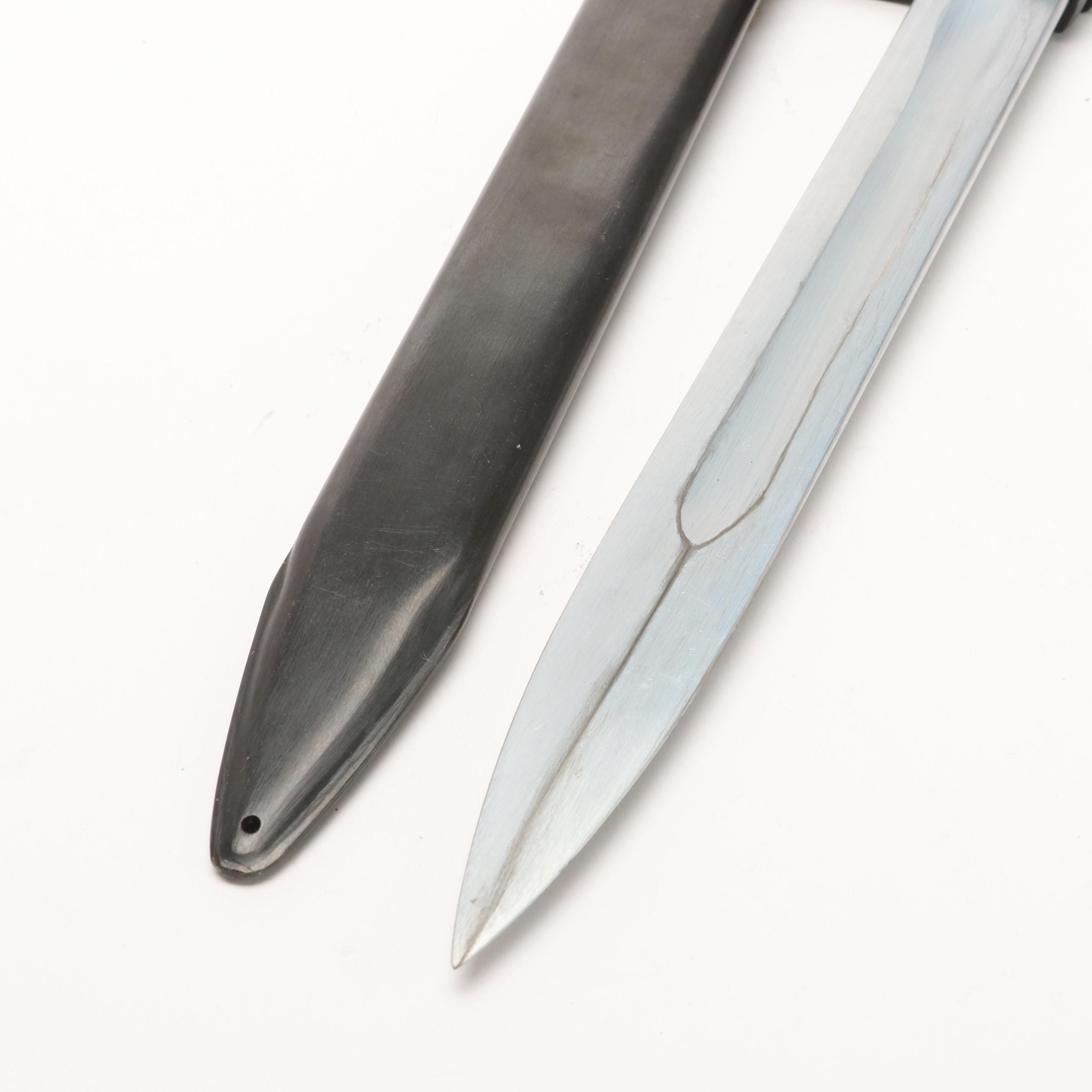 Group of Five Various Bayonets with Sheaths Including Vietnam Era USM8A1