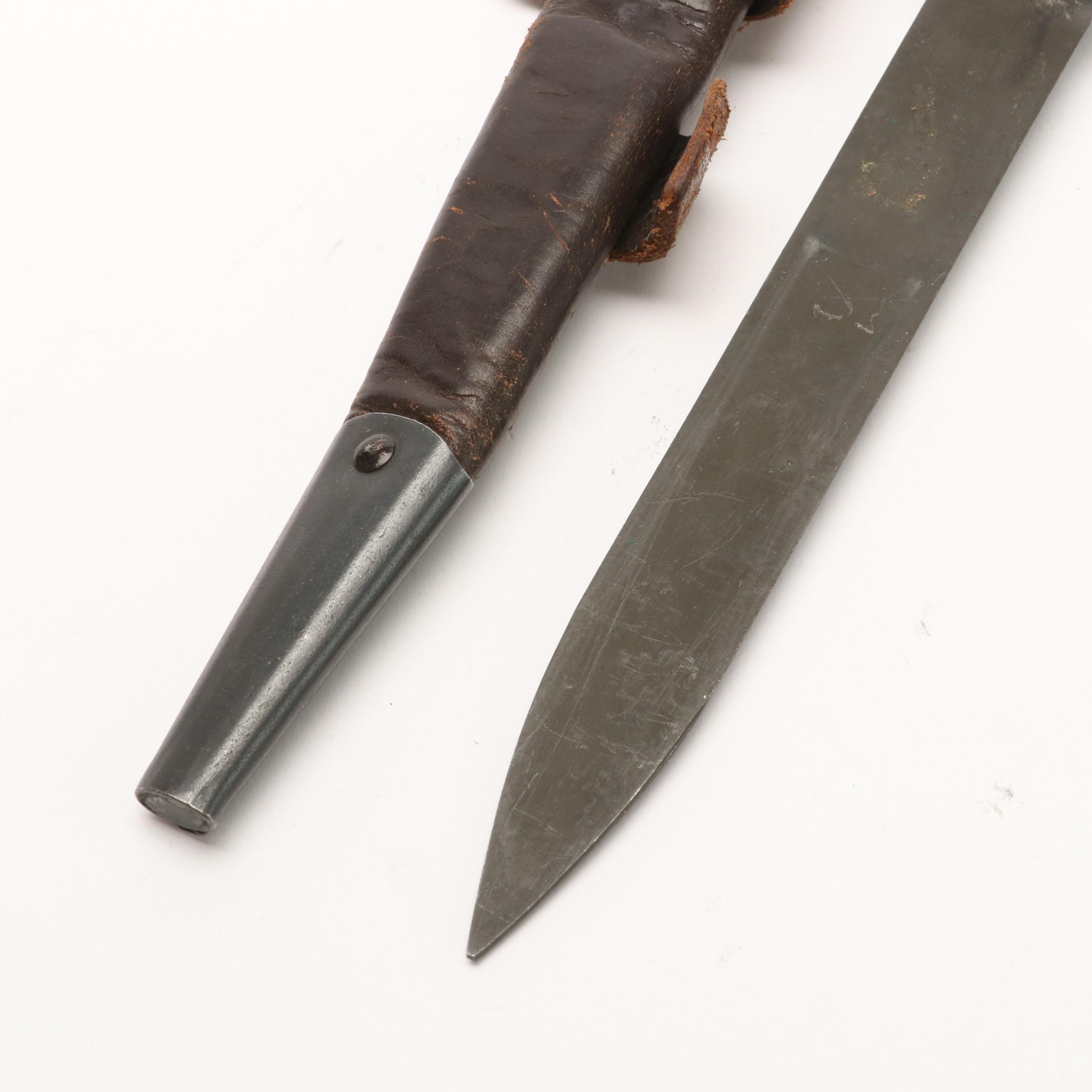 Group of Five Various Bayonets with Sheaths Including Vietnam Era USM8A1