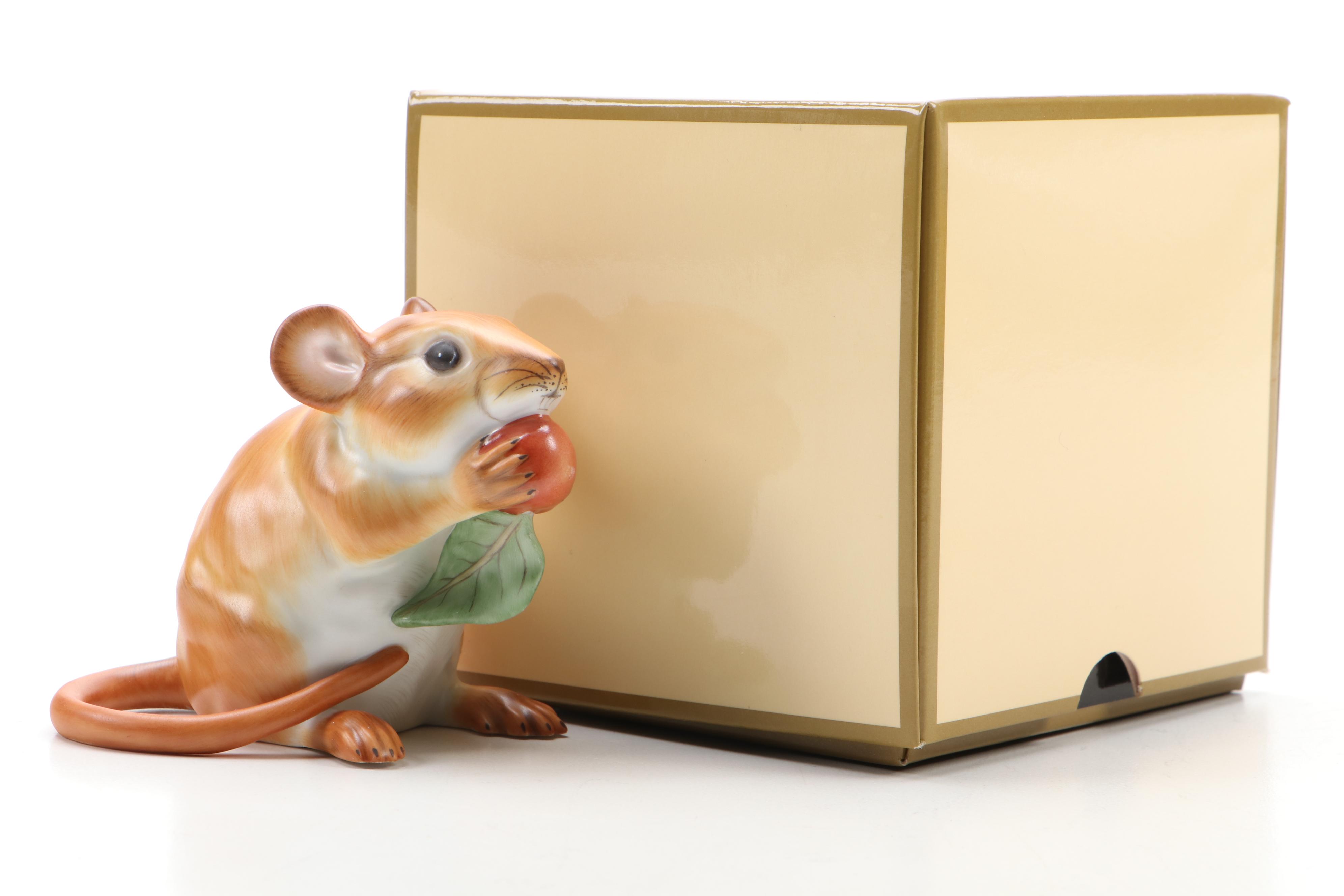 Herend Guild Natural "Meadow Mouse" Porcelain Figurine, 2008
