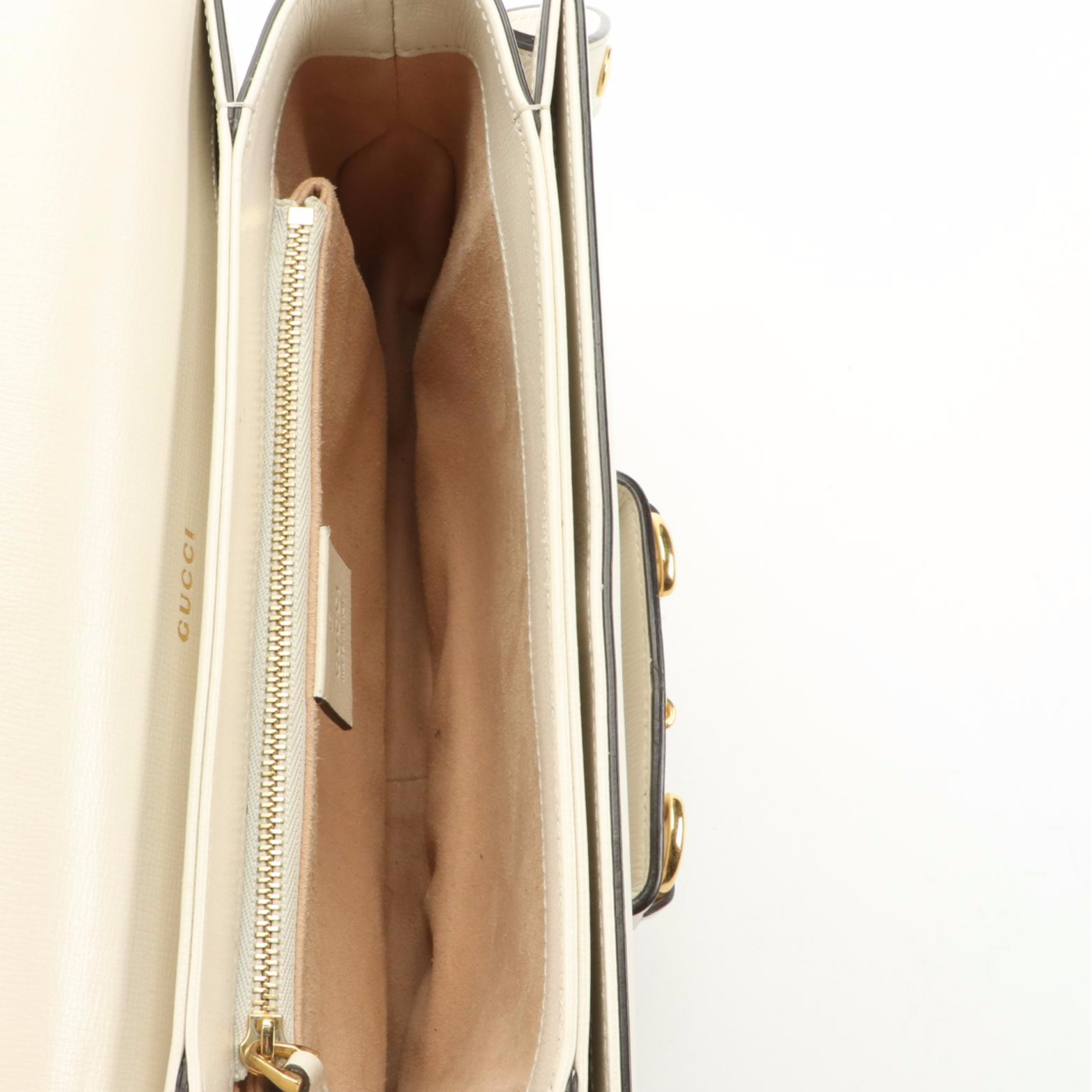 Gucci Horsebit 1955 Shoulder Bag in White Leather