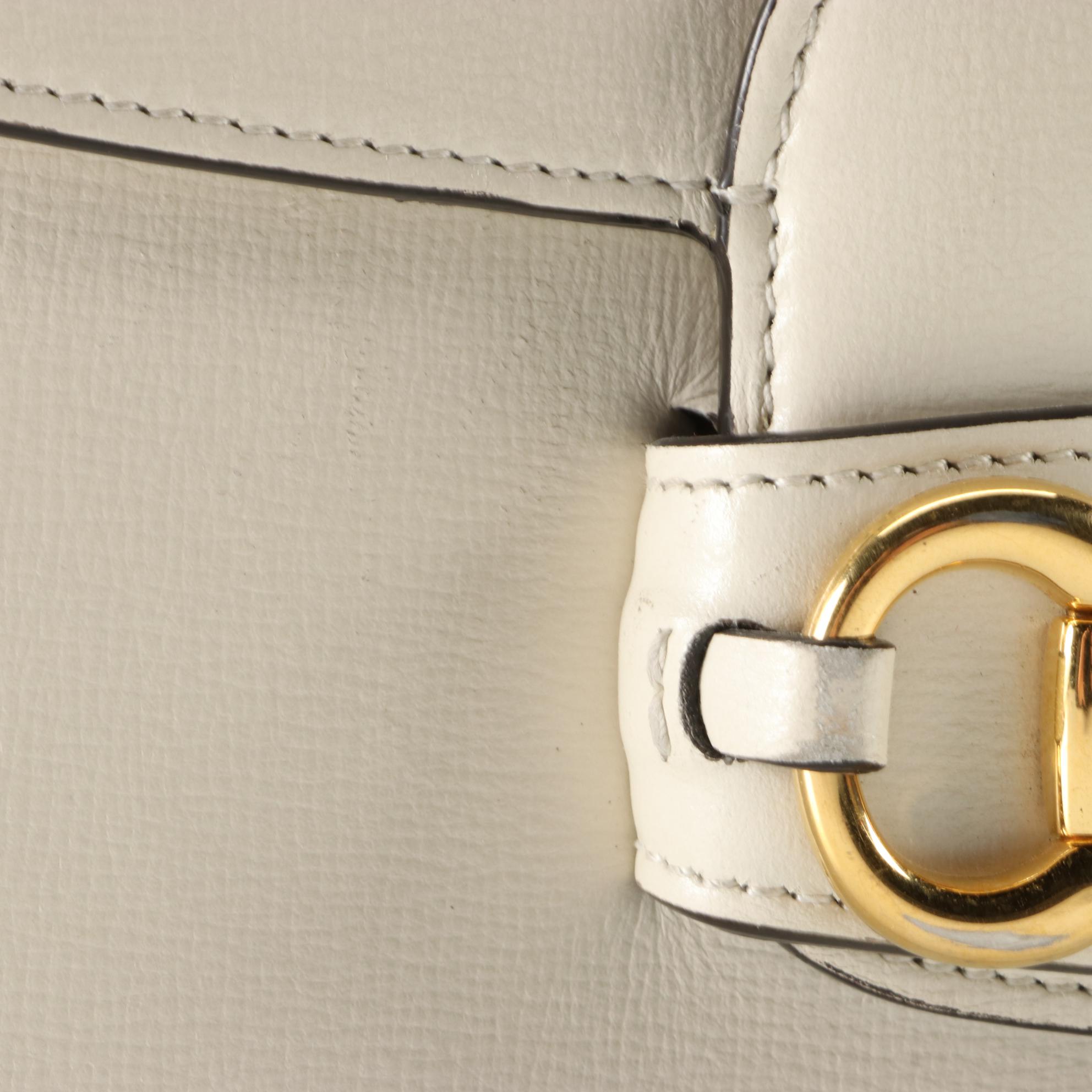 Gucci Horsebit 1955 Shoulder Bag in White Leather