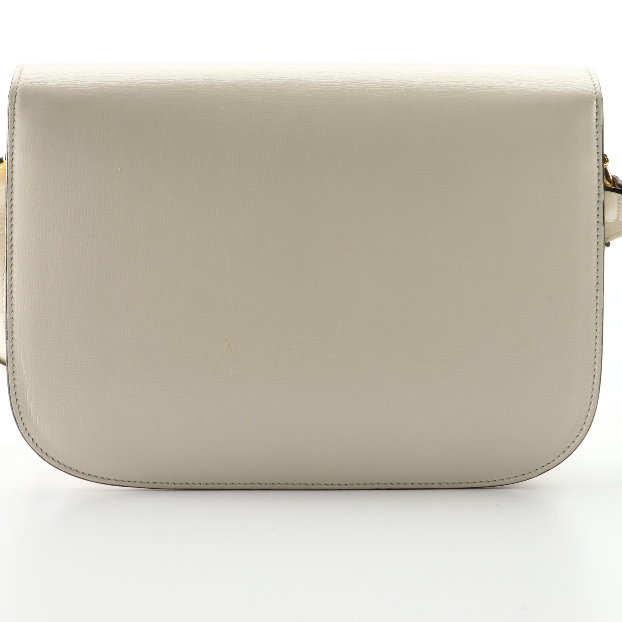 Gucci Horsebit 1955 Shoulder Bag in White Leather
