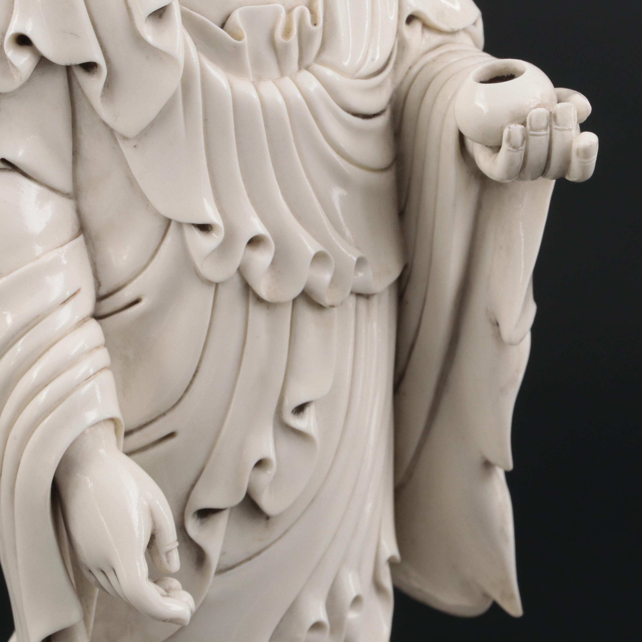 Chinese Dehua Porcelain Figurine of Standing Buddha