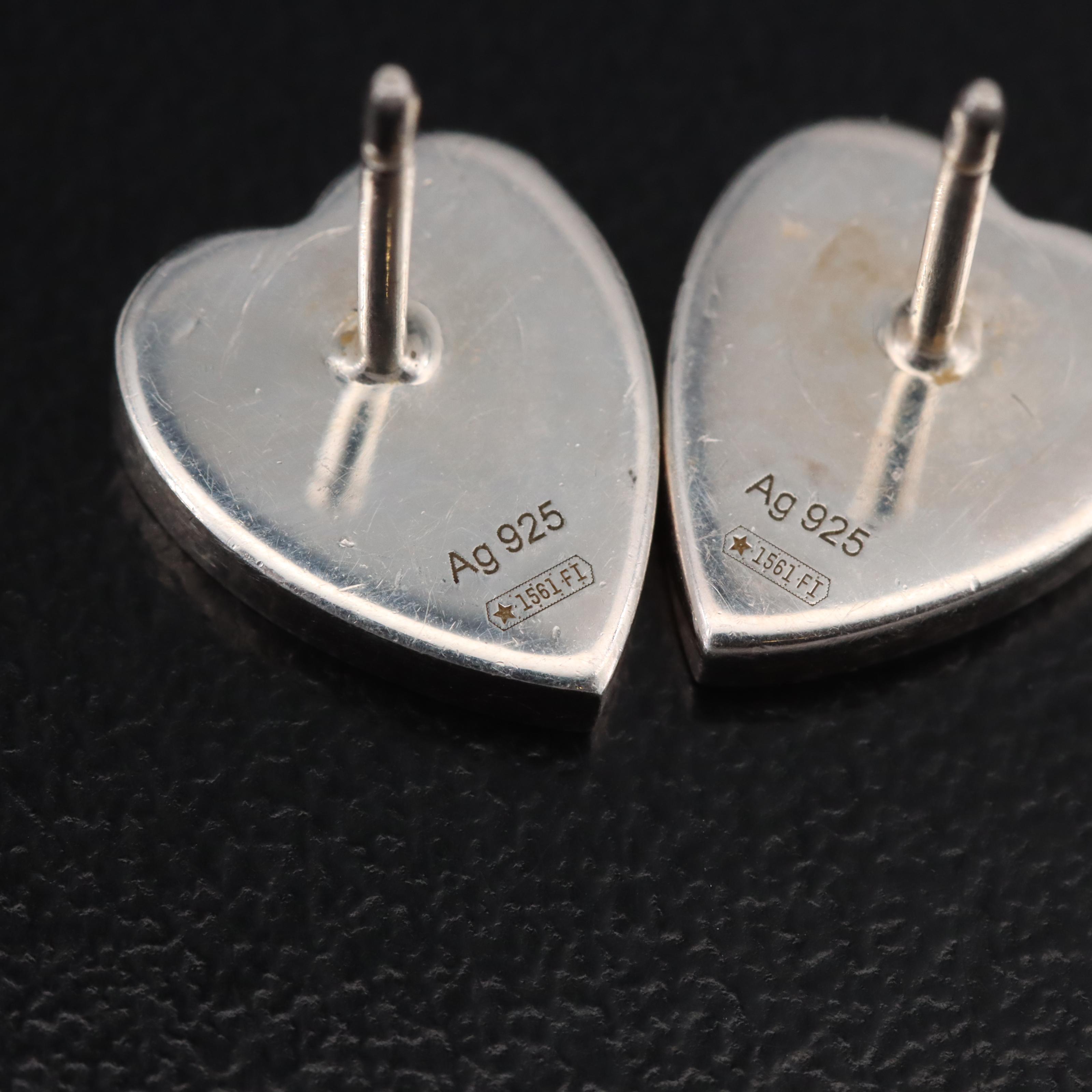 Gucci Sterling Silver Heart Earrings with Box