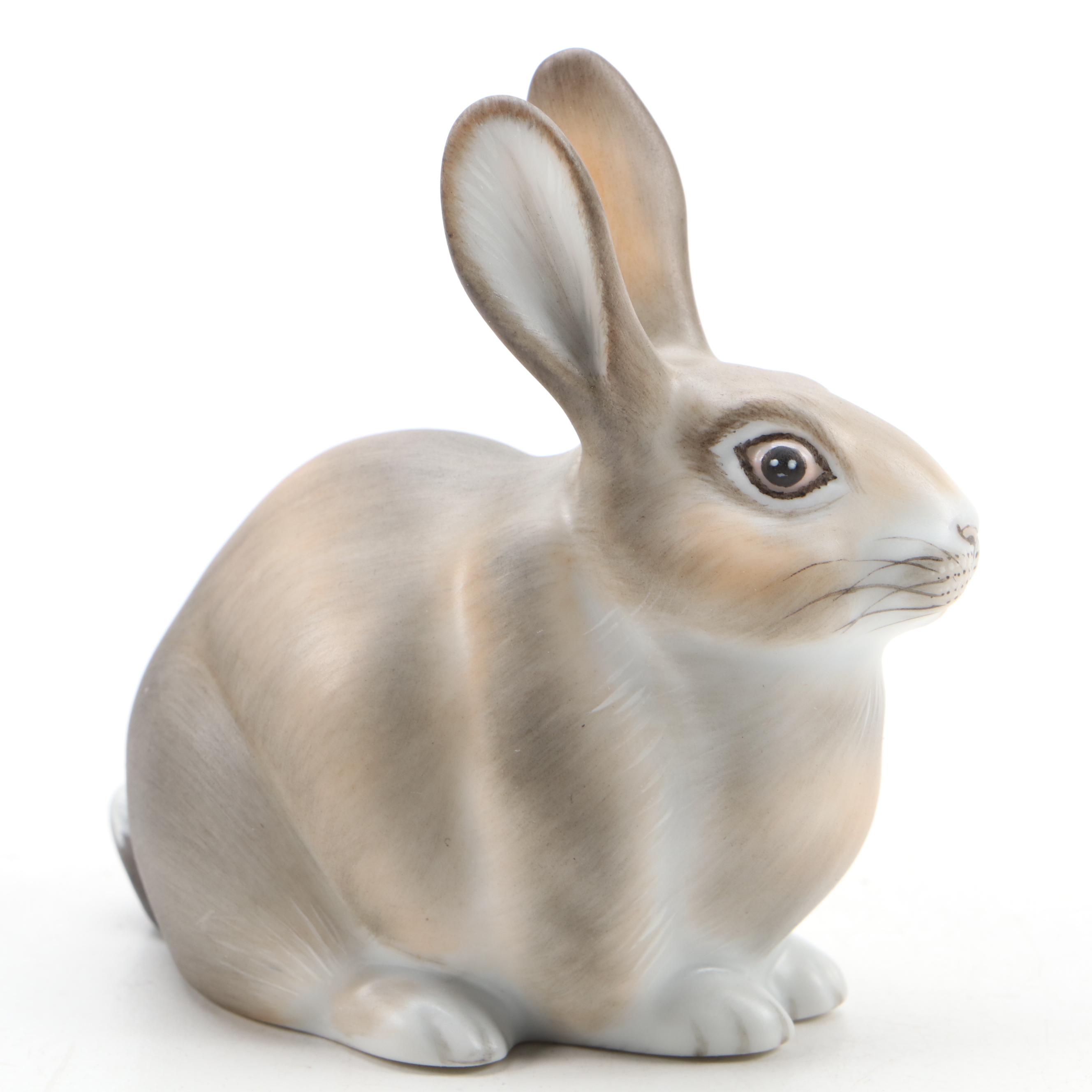 Herend Guild Natural "Chubby Bunny" Porcelain Figurine, 2006