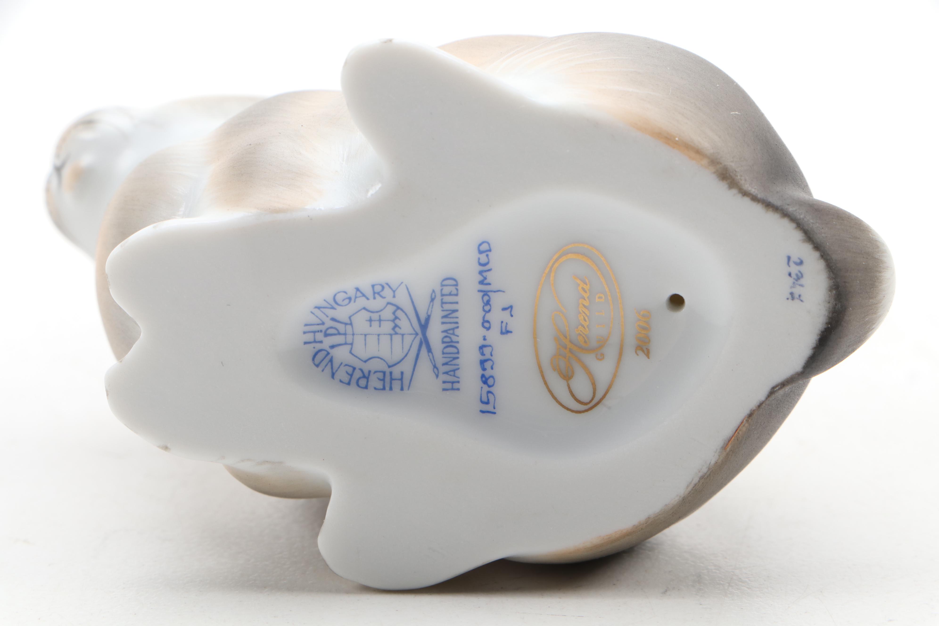 Herend Guild Natural "Chubby Bunny" Porcelain Figurine, 2006
