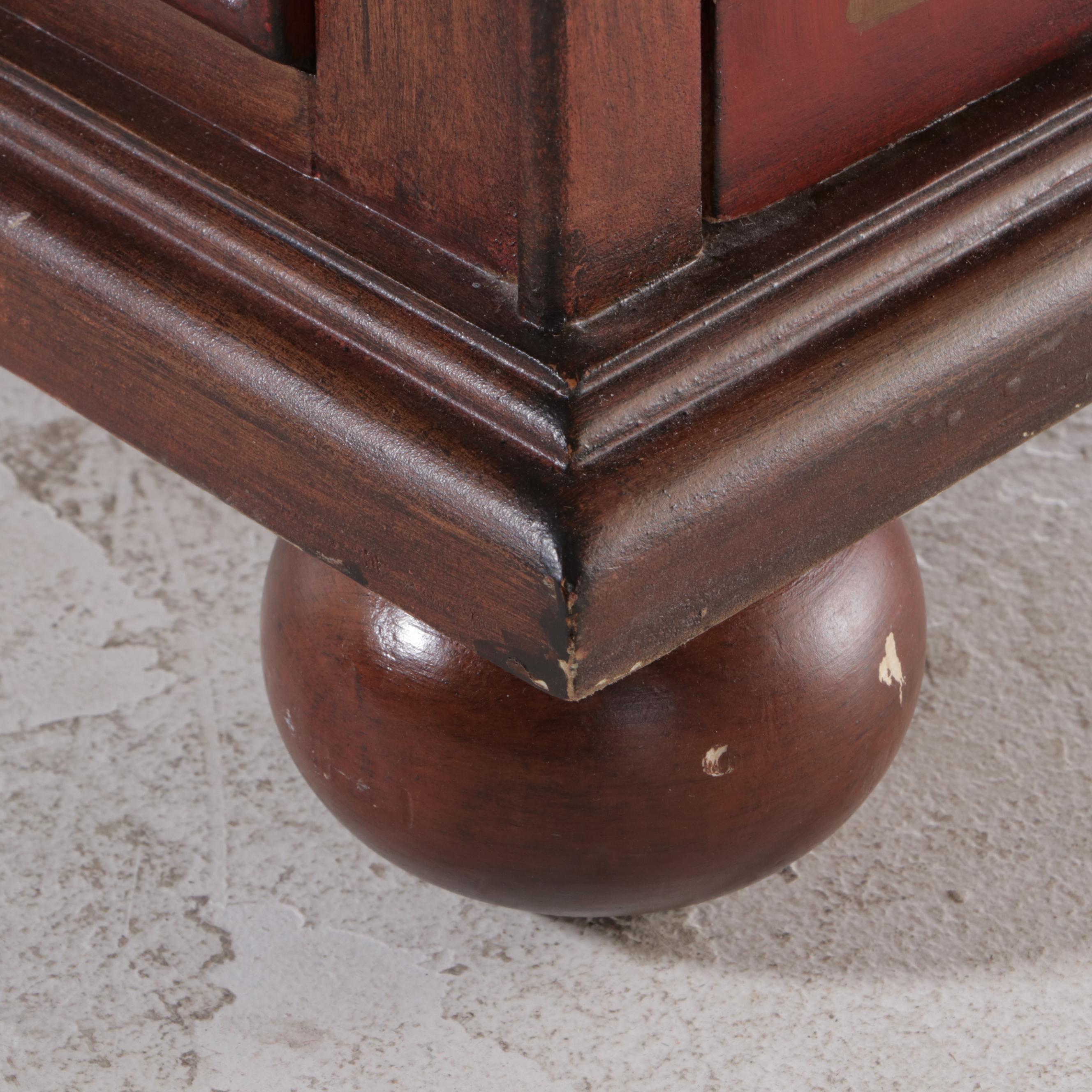 Venetian Style Paint-Decorated Seven-Drawer Jewelry Cabinet