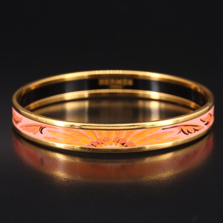 Hermès "Brazil" Narrow Enamel Bangle