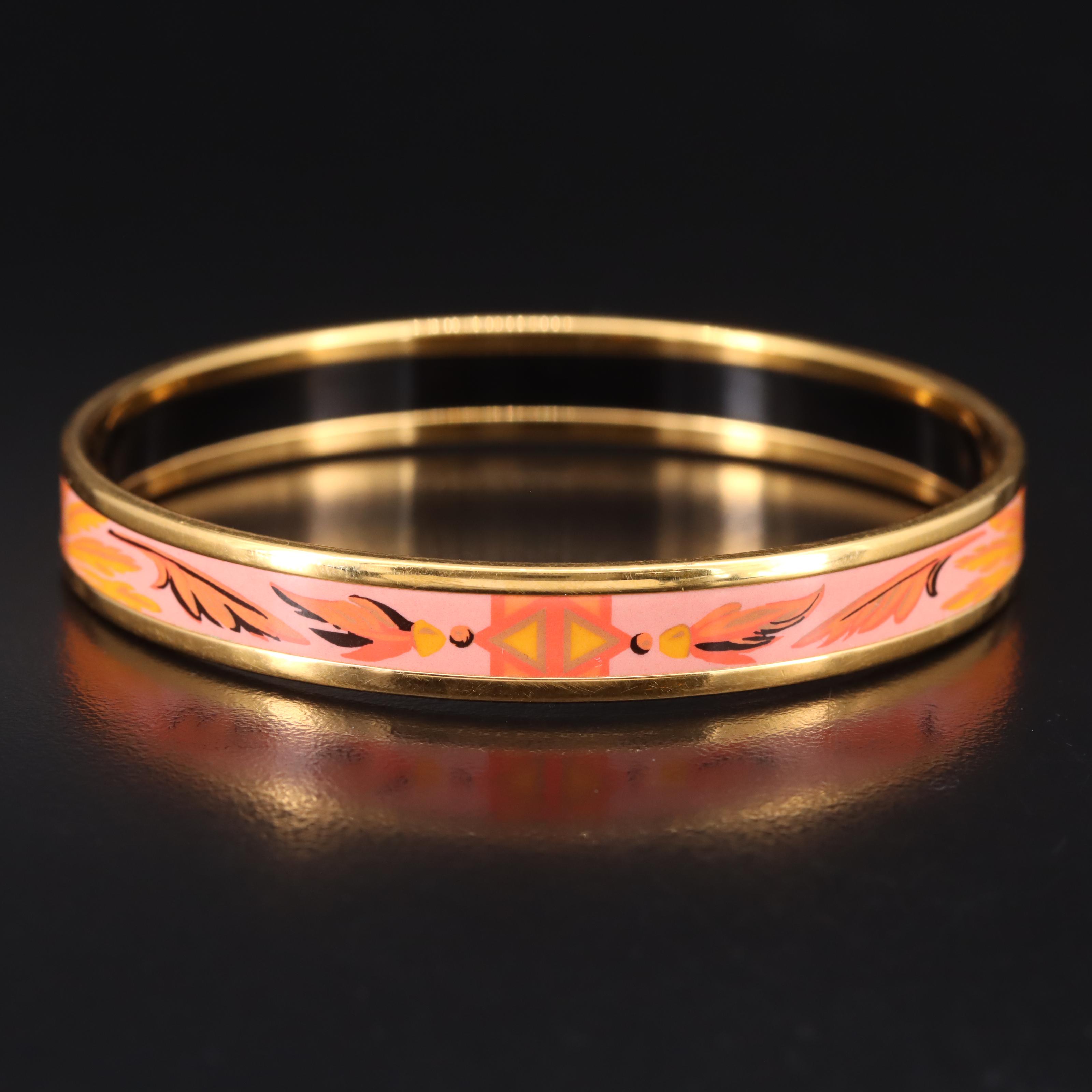 Hermès "Brazil" Narrow Enamel Bangle
