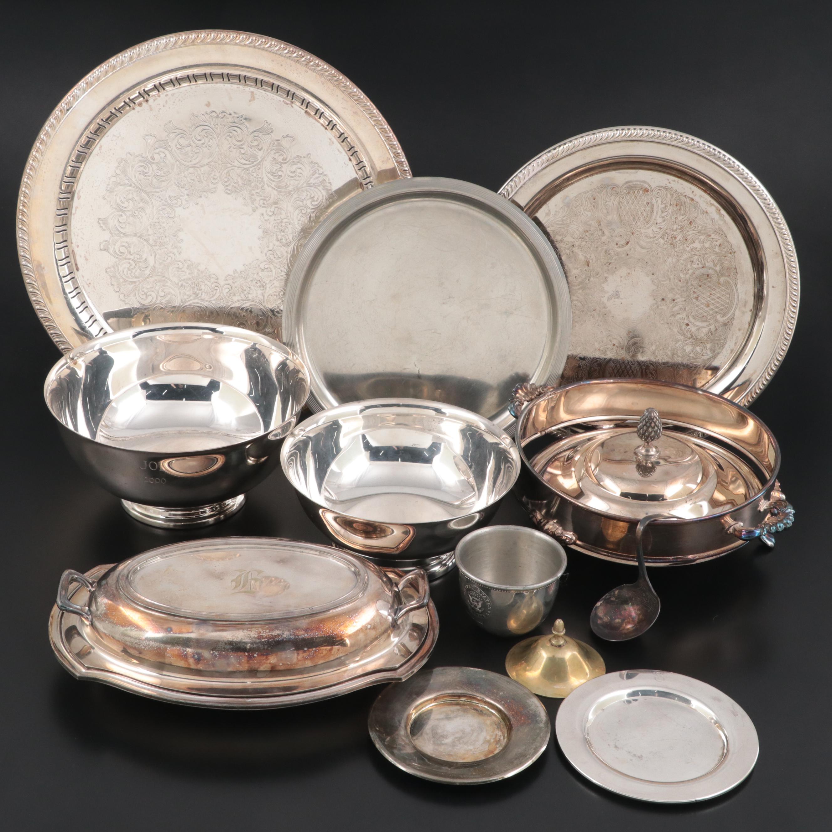 Reed & Barton Paul Revere Bowl with Other Silver Plate Serving Pieces